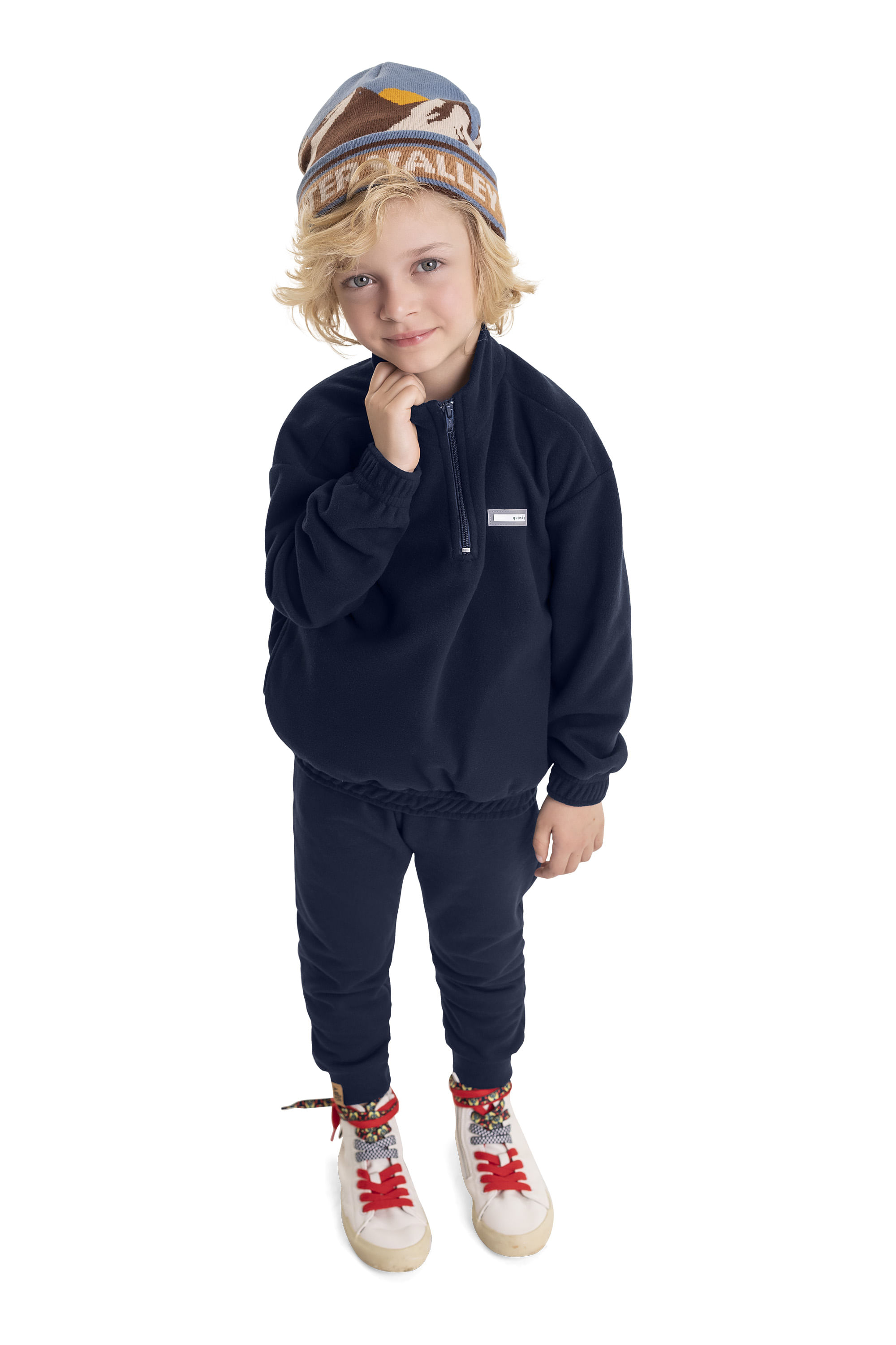 Blusão Anorak Infantil para Menino (Azul Marinho) Quimby