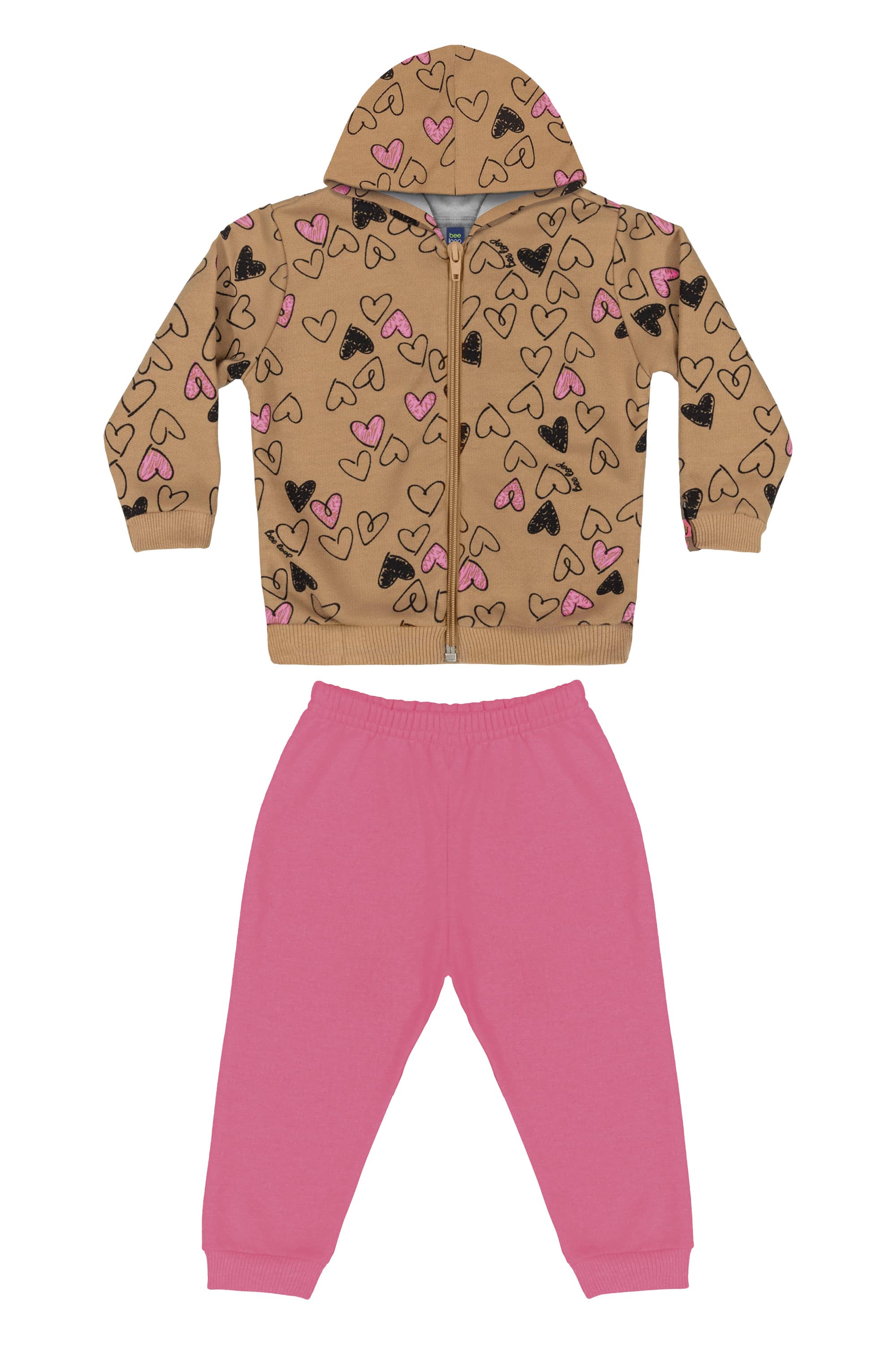 Conjunto Jaqueta e Calça Bebê Menina (Marrom) Bee Loop