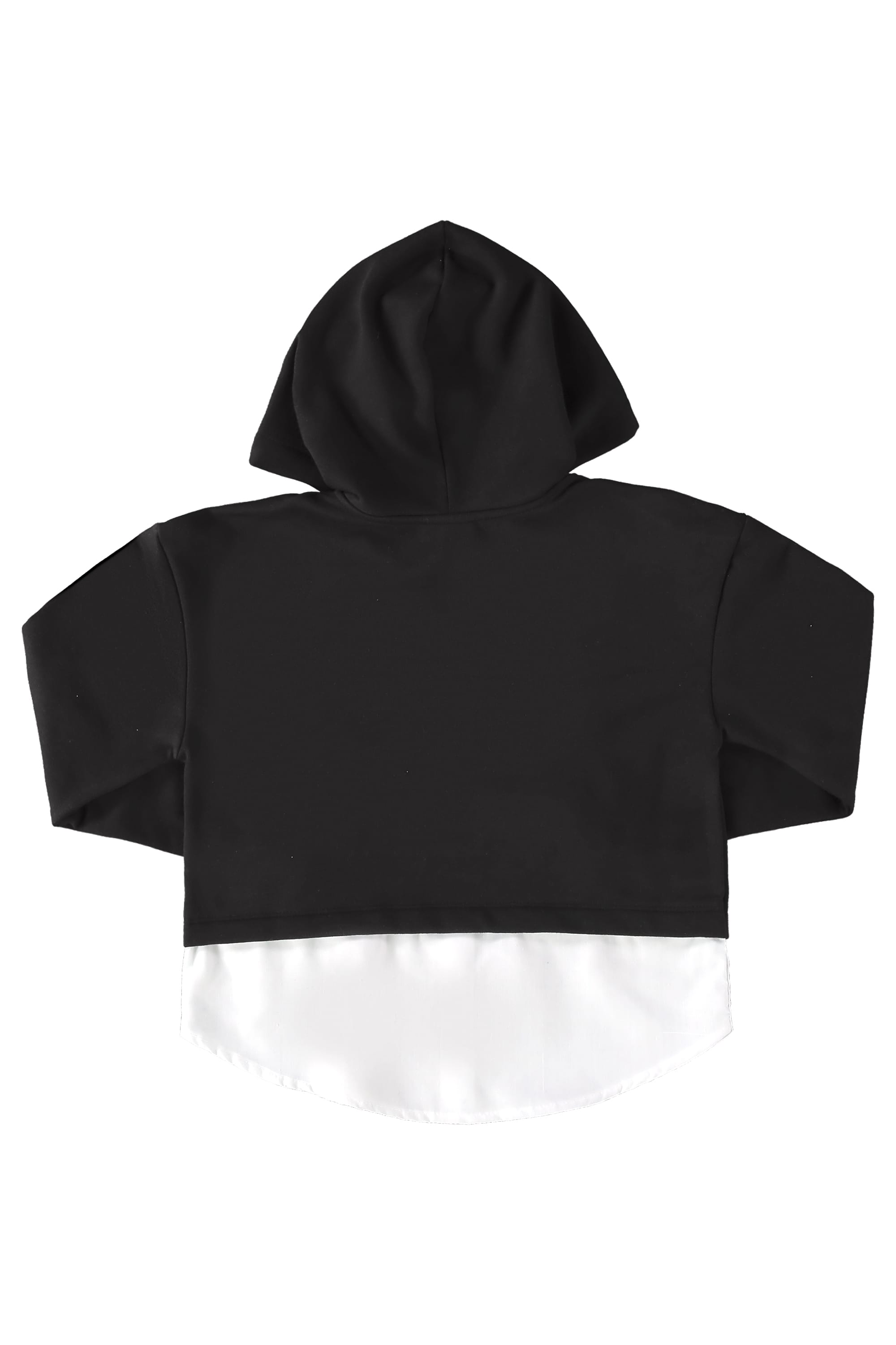 Blusão em Moletom e Tricoline Juvenil (Preto) Gloss - Imagem 3