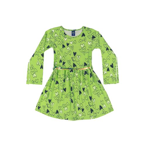 Vestido-Estampado-Infantil--Verde--Bee-Loop
