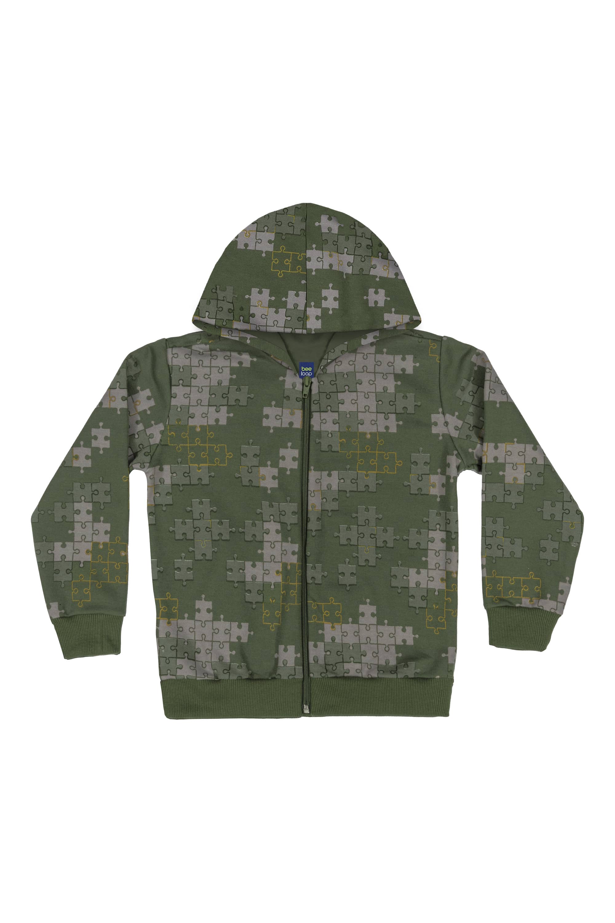 Jaqueta em Moletom Peluciado Infantil Menino (Verde) Bee Loop