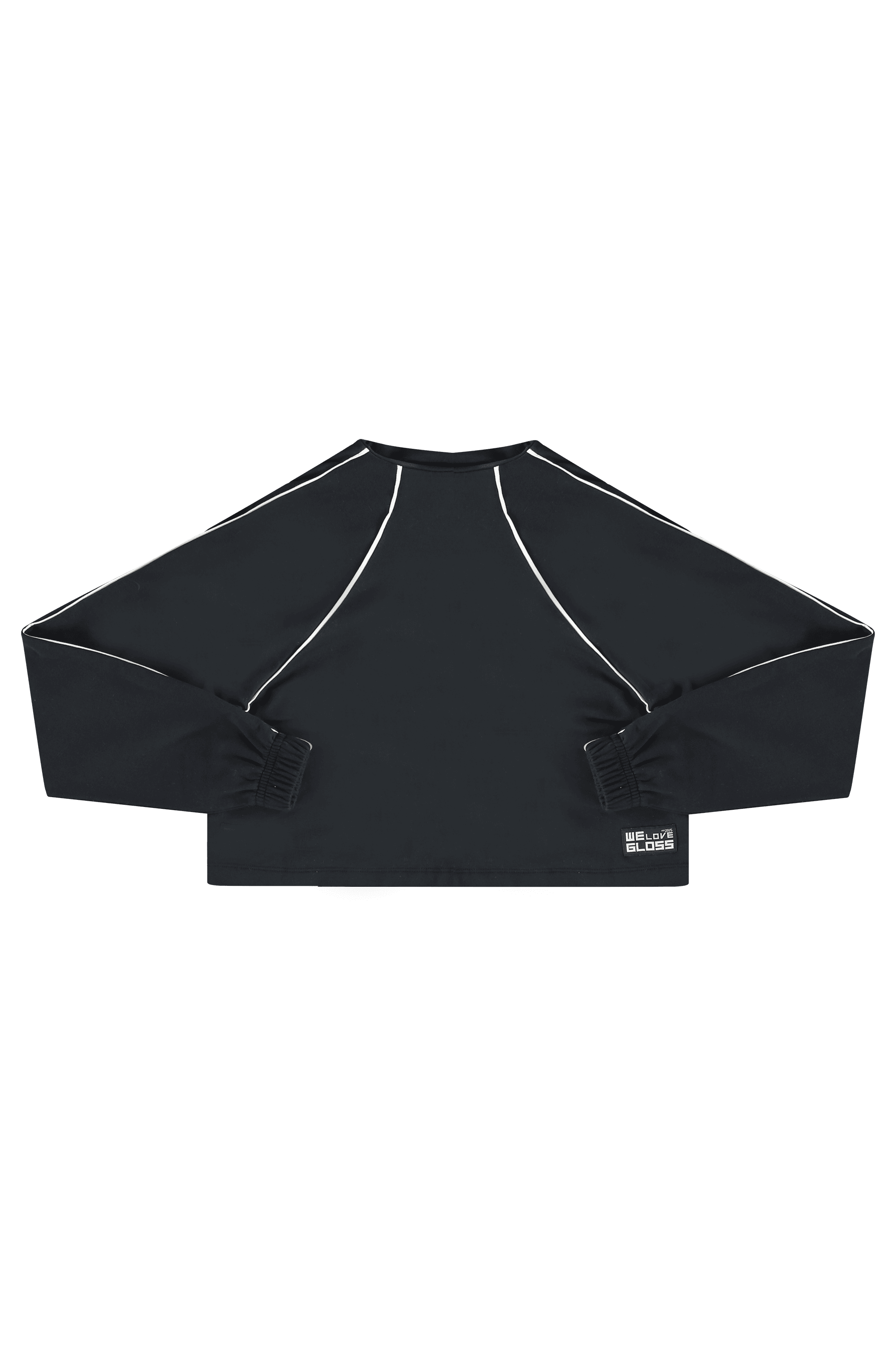 Blusão Cropped em Molecotton Juvenil (Preto) Gloss - Imagem 2