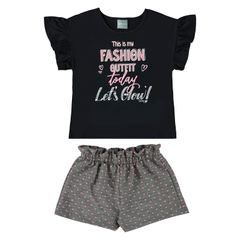 Conjunto-Infantil-Fashion-Outfit-com-Blusa-e-Shorts--Preto--Quimby