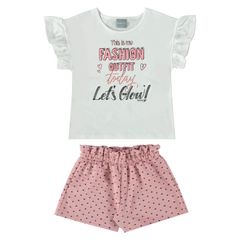 Conjunto-Infantil-Fashion-Outfit-com-Blusa-e-Shorts--Branco--Quimby