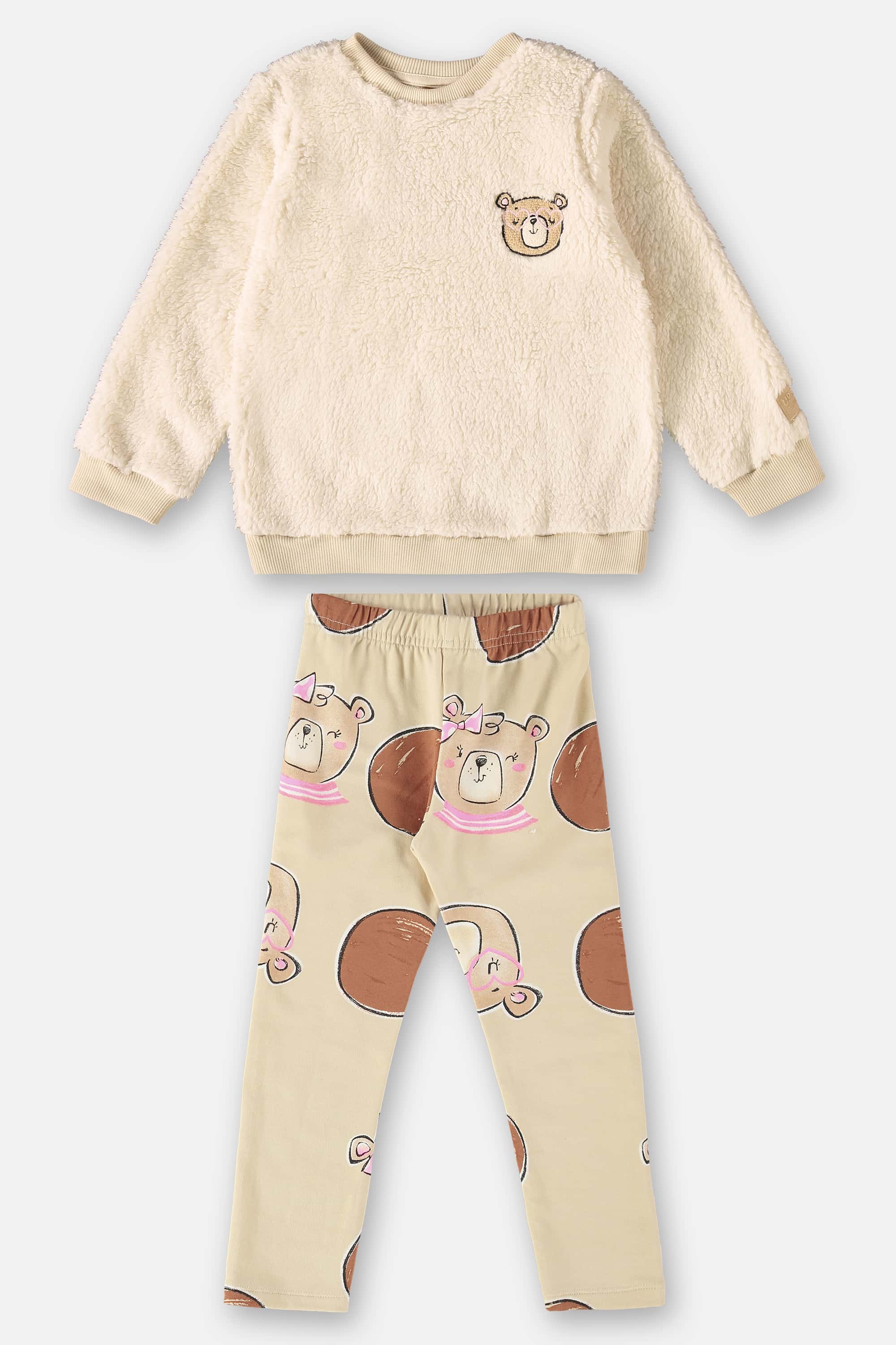 Conjunto Blusão e Legging Infantil Menina (Bege) Up Baby - Imagem 2