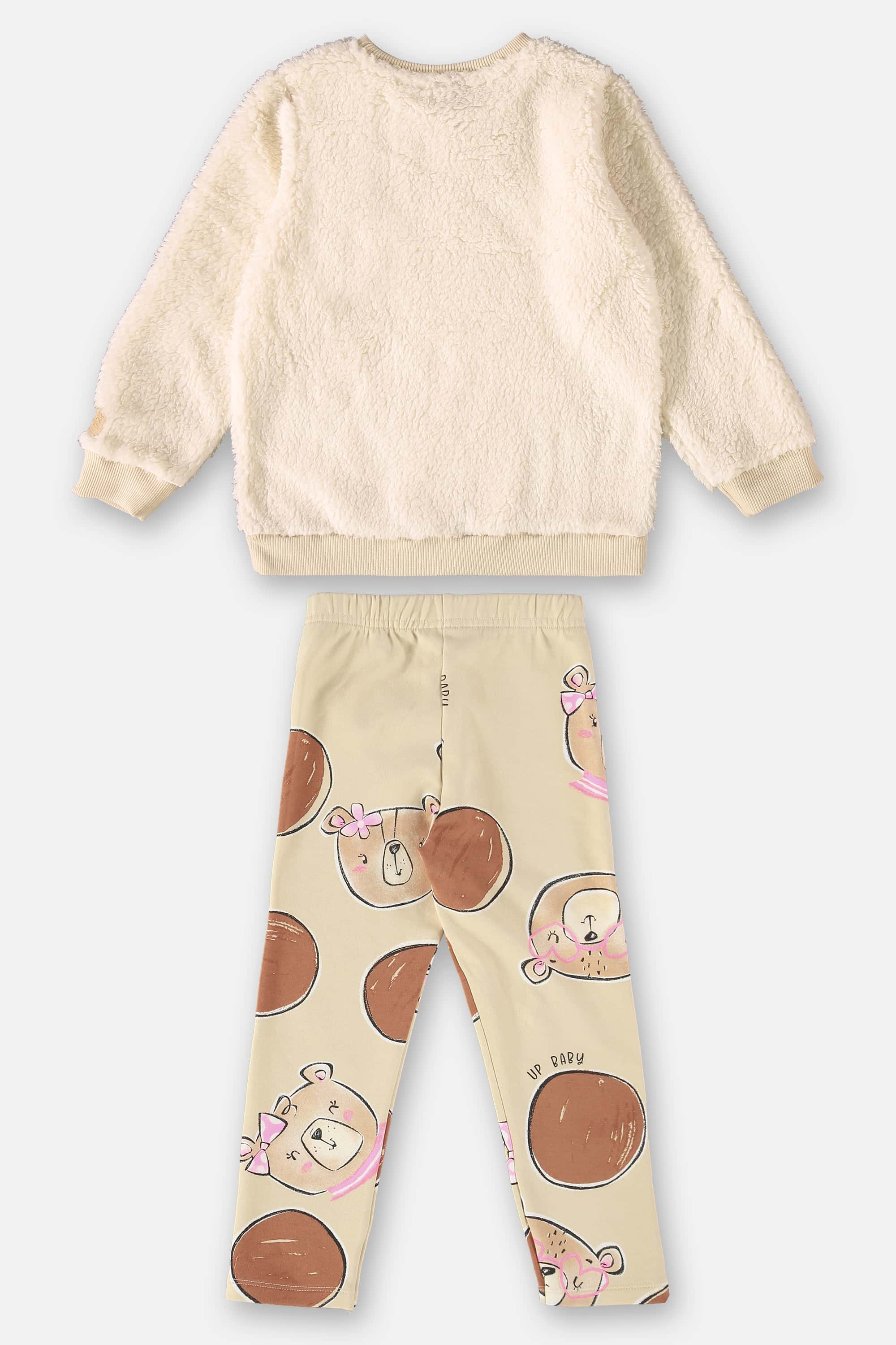 Conjunto Blusão e Legging Infantil Menina (Bege) Up Baby - Imagem 5
