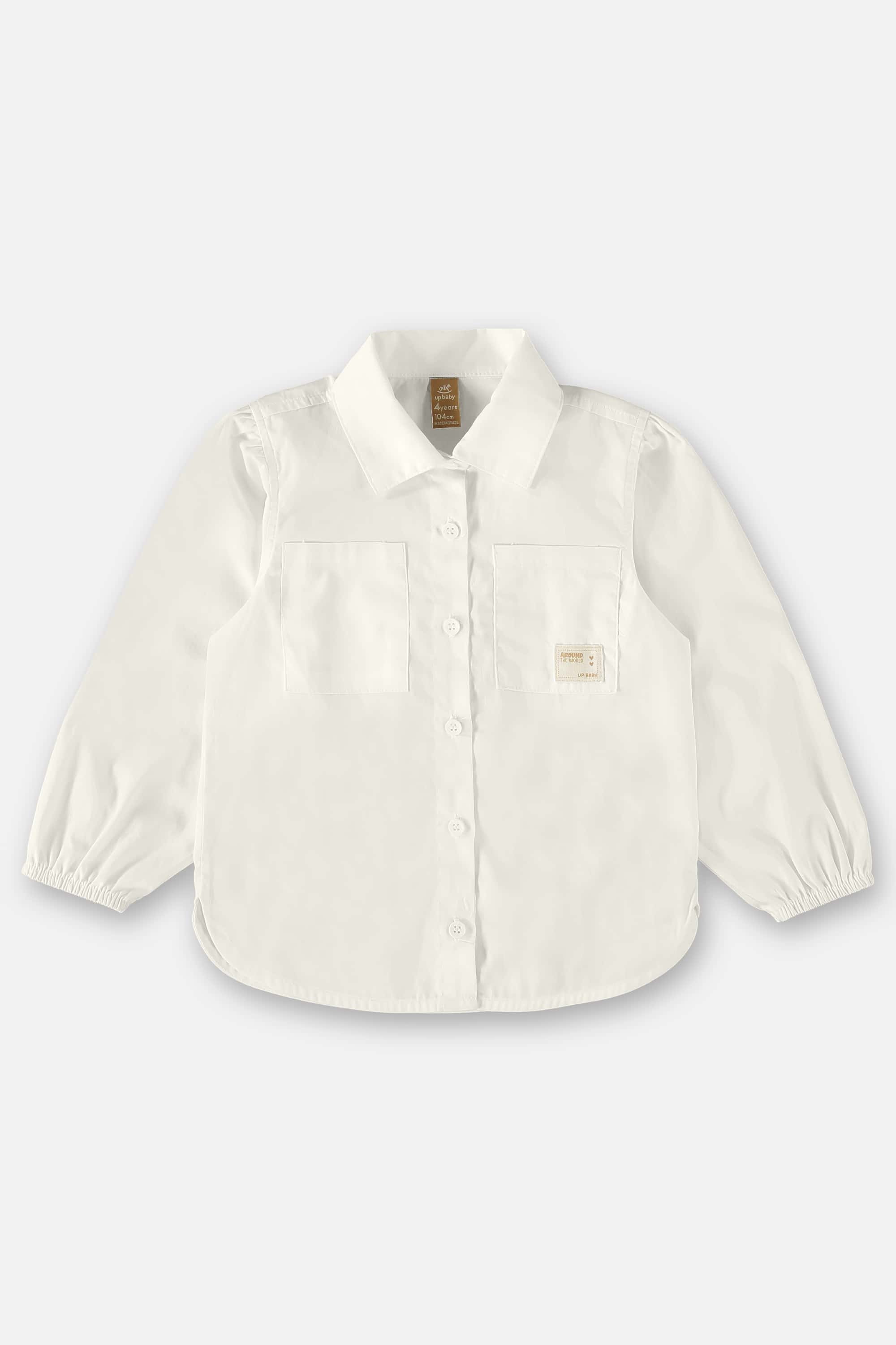 Camisa Manga Longa Infantil Menina (Off White) Up Baby - Imagem 2