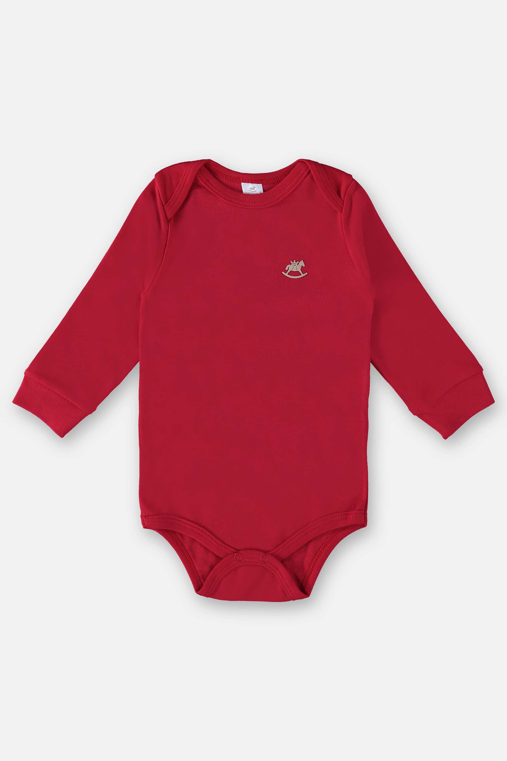 Body Manga Longa em Suedine Unissex para Bebê (Vermelho) Up Baby - Imagem 2