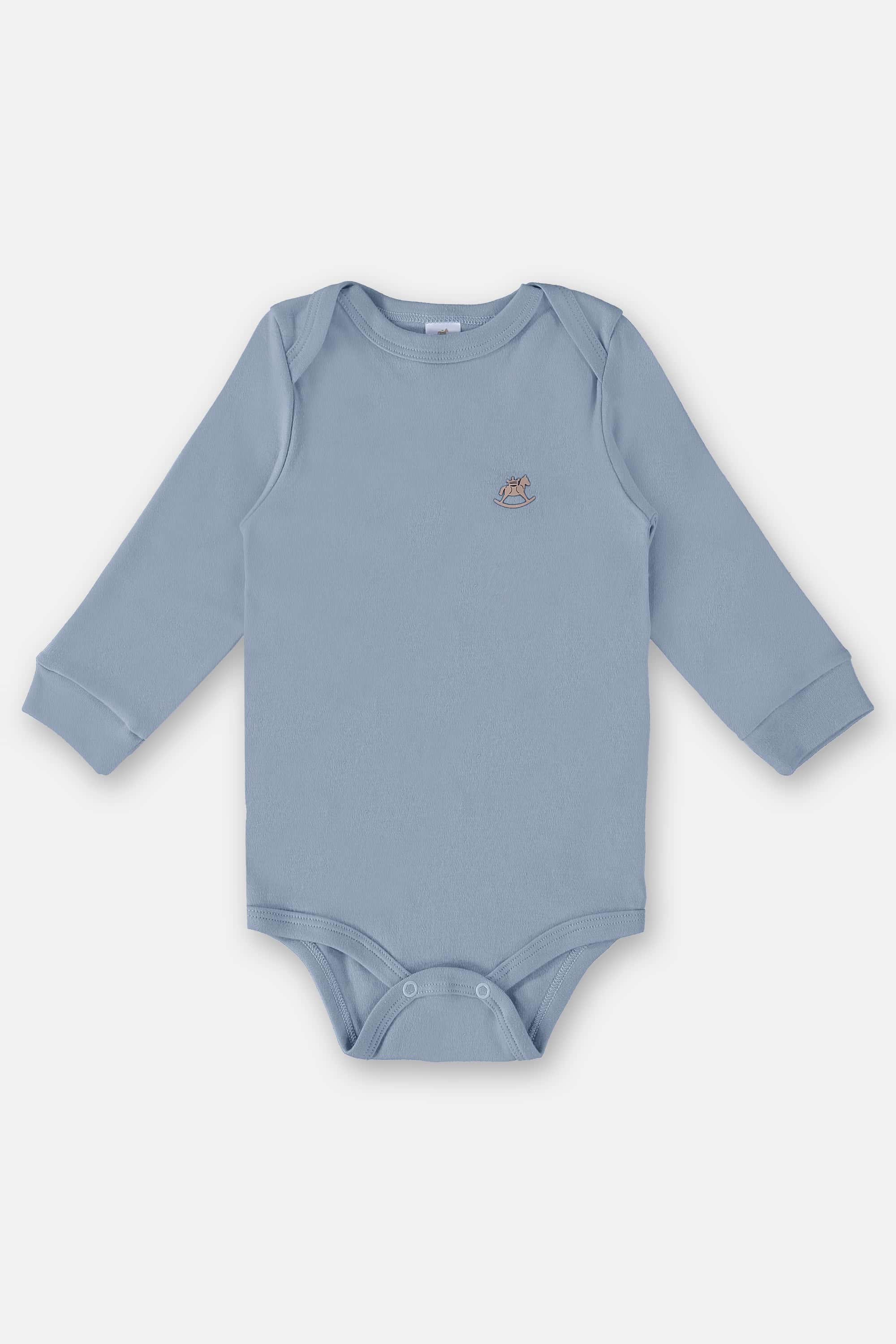 Body Manga Longa em Suedine Unissex para Bebê (Azul) Up Baby - Imagem 2