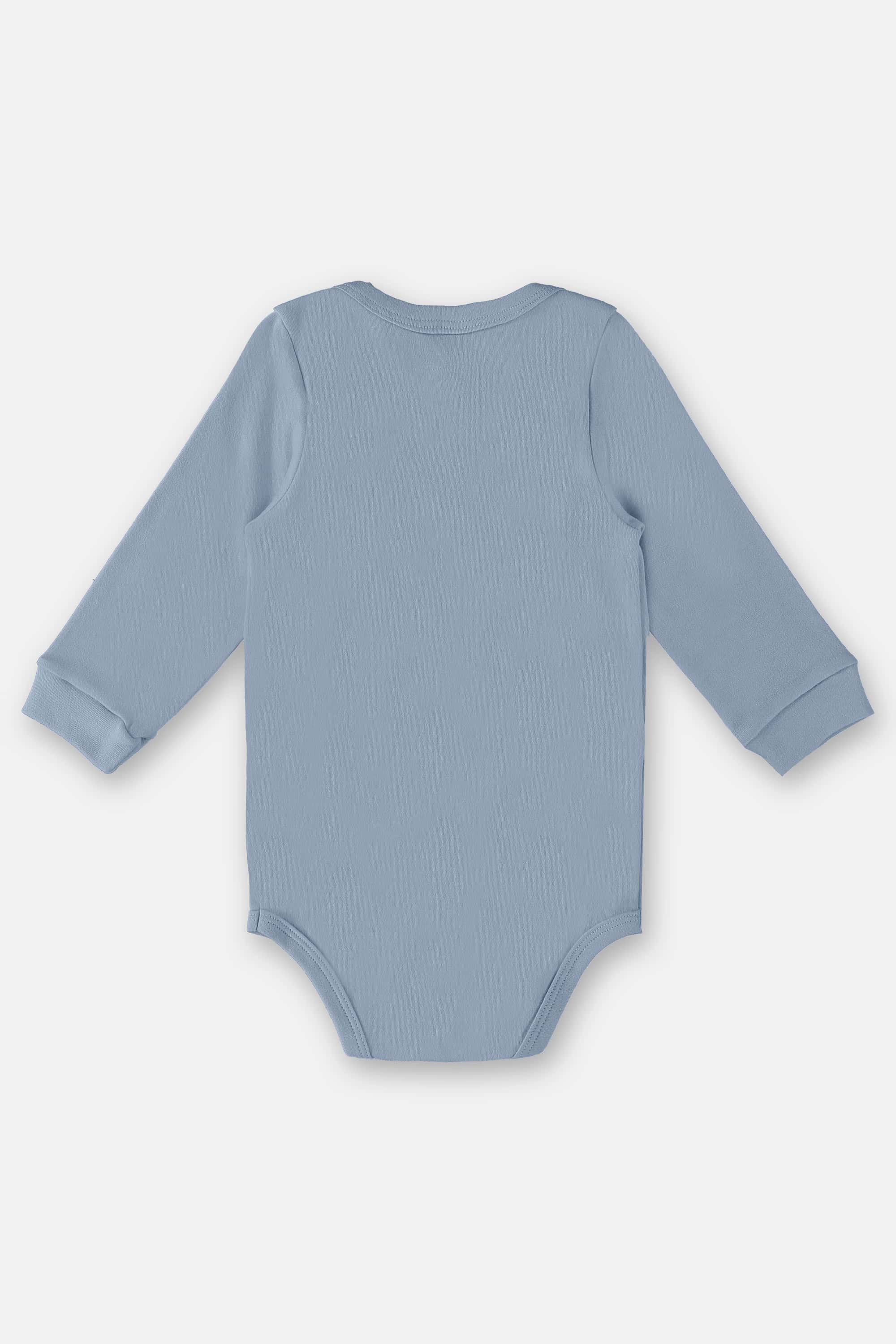Body Manga Longa em Suedine Unissex para Bebê (Azul) Up Baby - Imagem 3