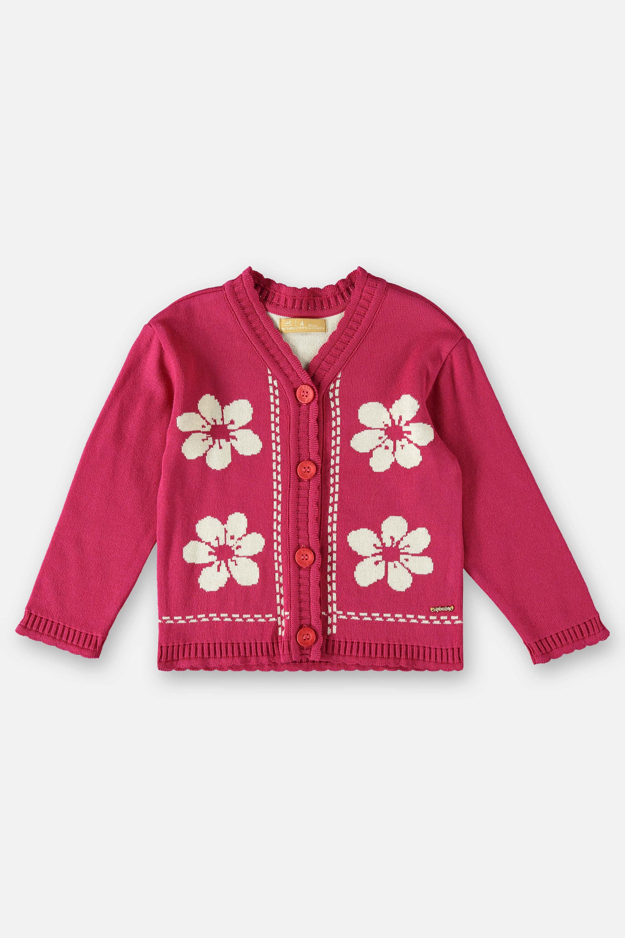 Casaco em Tricô Infantil para Meninas (Rosa) Up Baby - Imagem 2