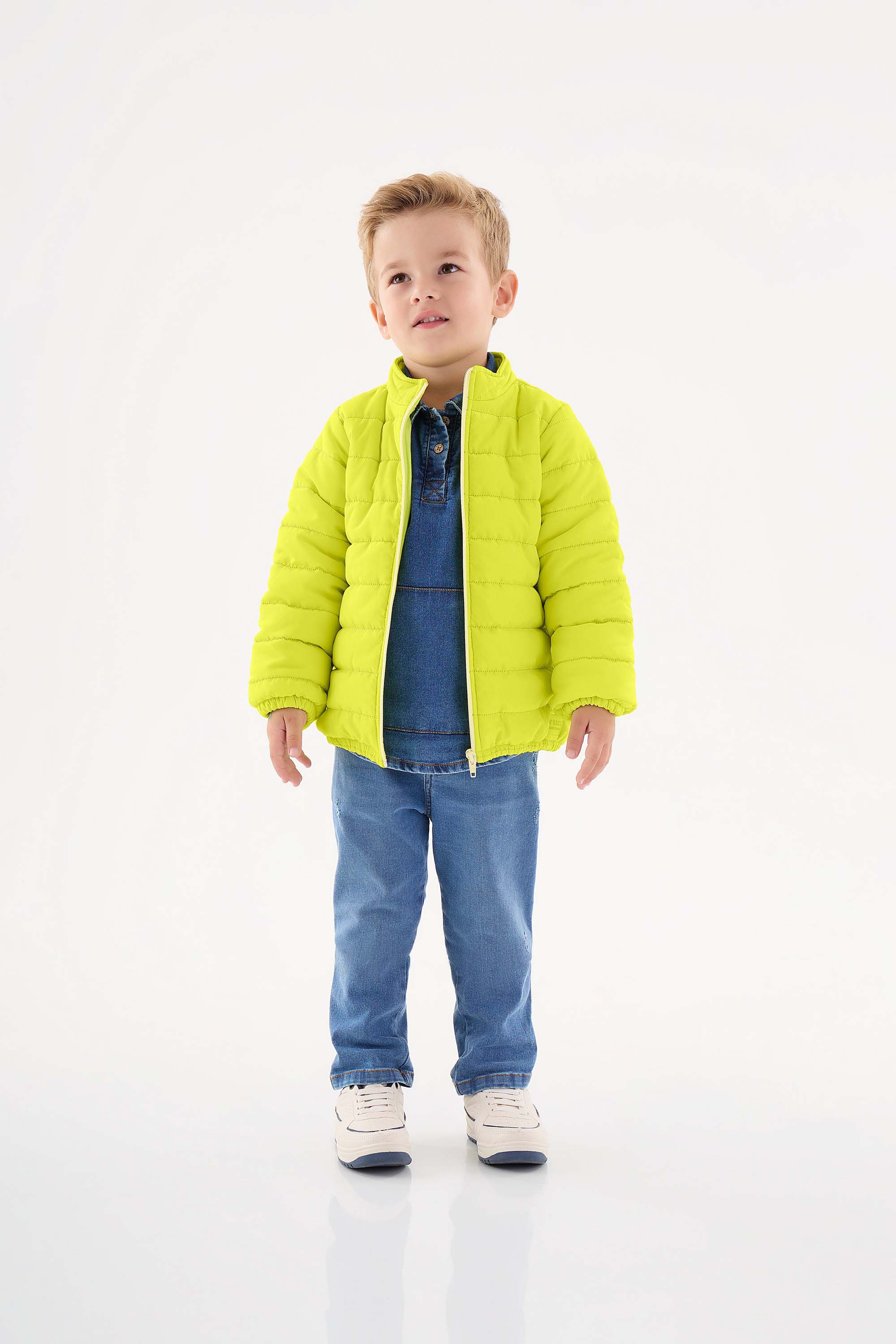 Jaqueta Puffer Unissex Infantil (Amarelo) Up Baby