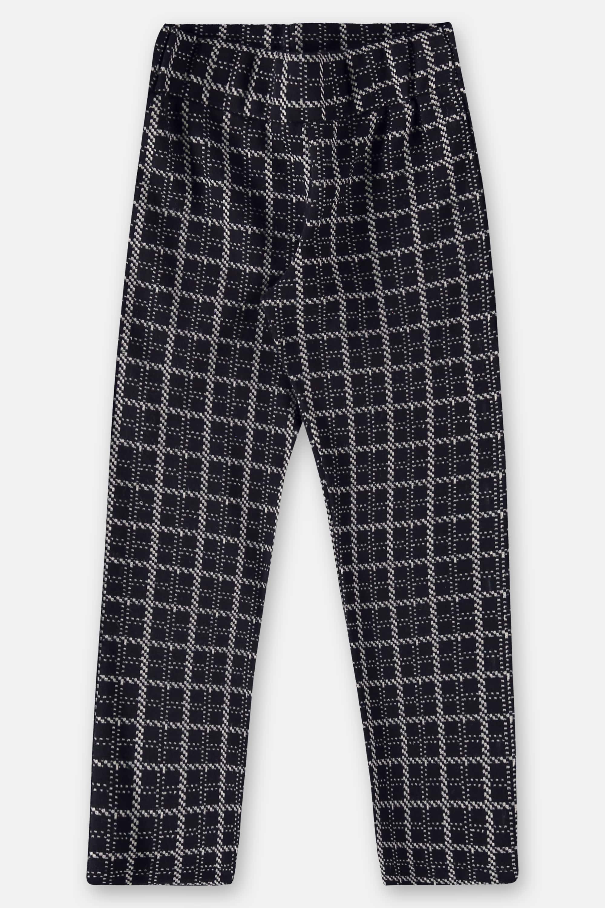 Calça Xadrez em Malha Jacquard Infantil para Menina (Preto) Up Baby - Imagem 2