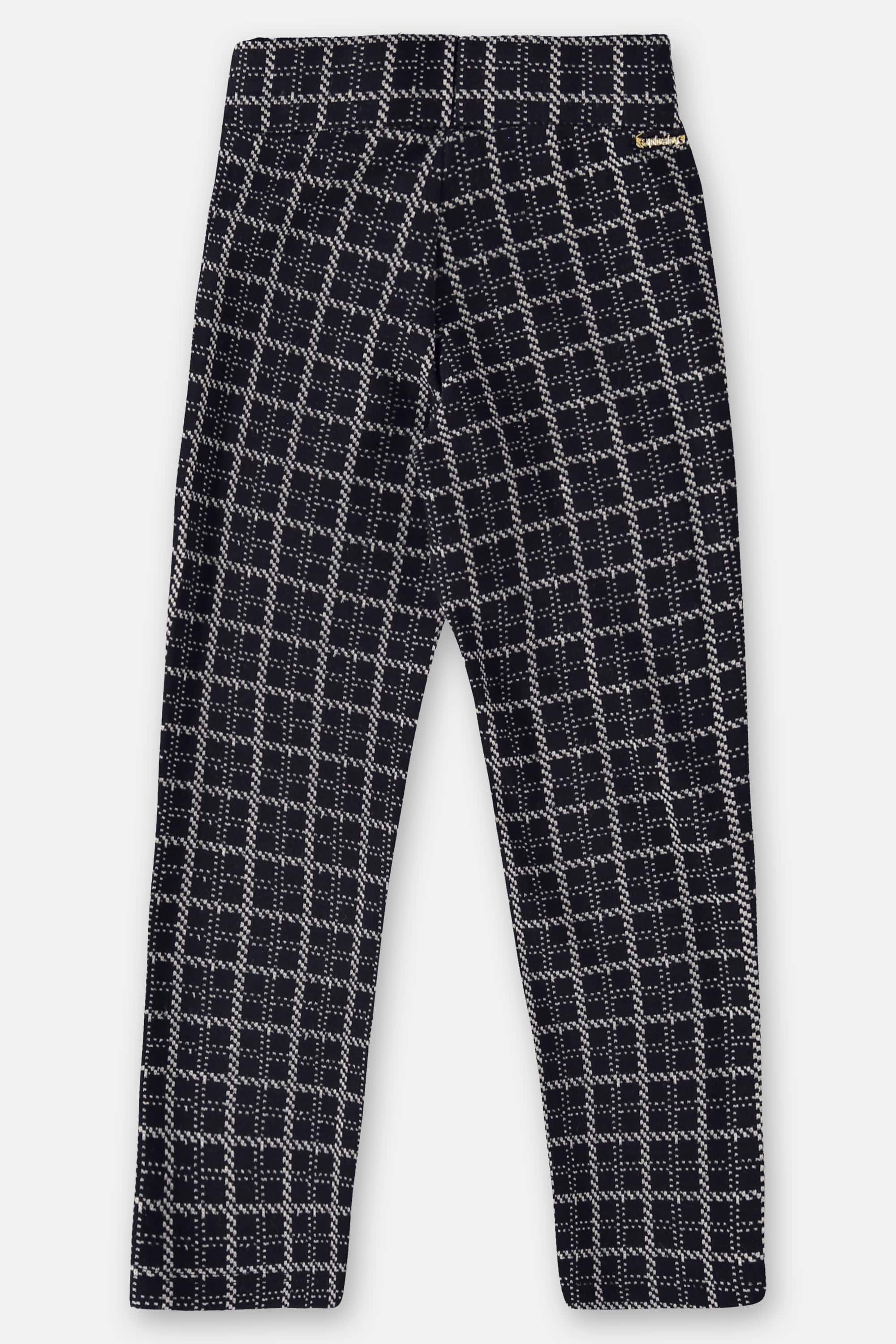 Calça Xadrez em Malha Jacquard Infantil para Menina (Preto) Up Baby - Imagem 3