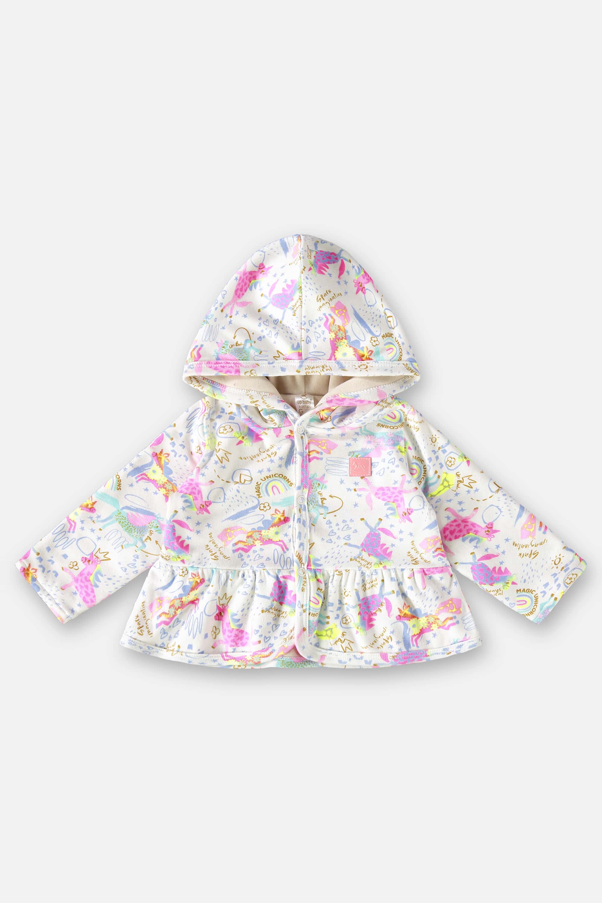 Conjunto Casaco e Calça em Suedine para Bebê Menina (Branco) Up Baby - Imagem 3