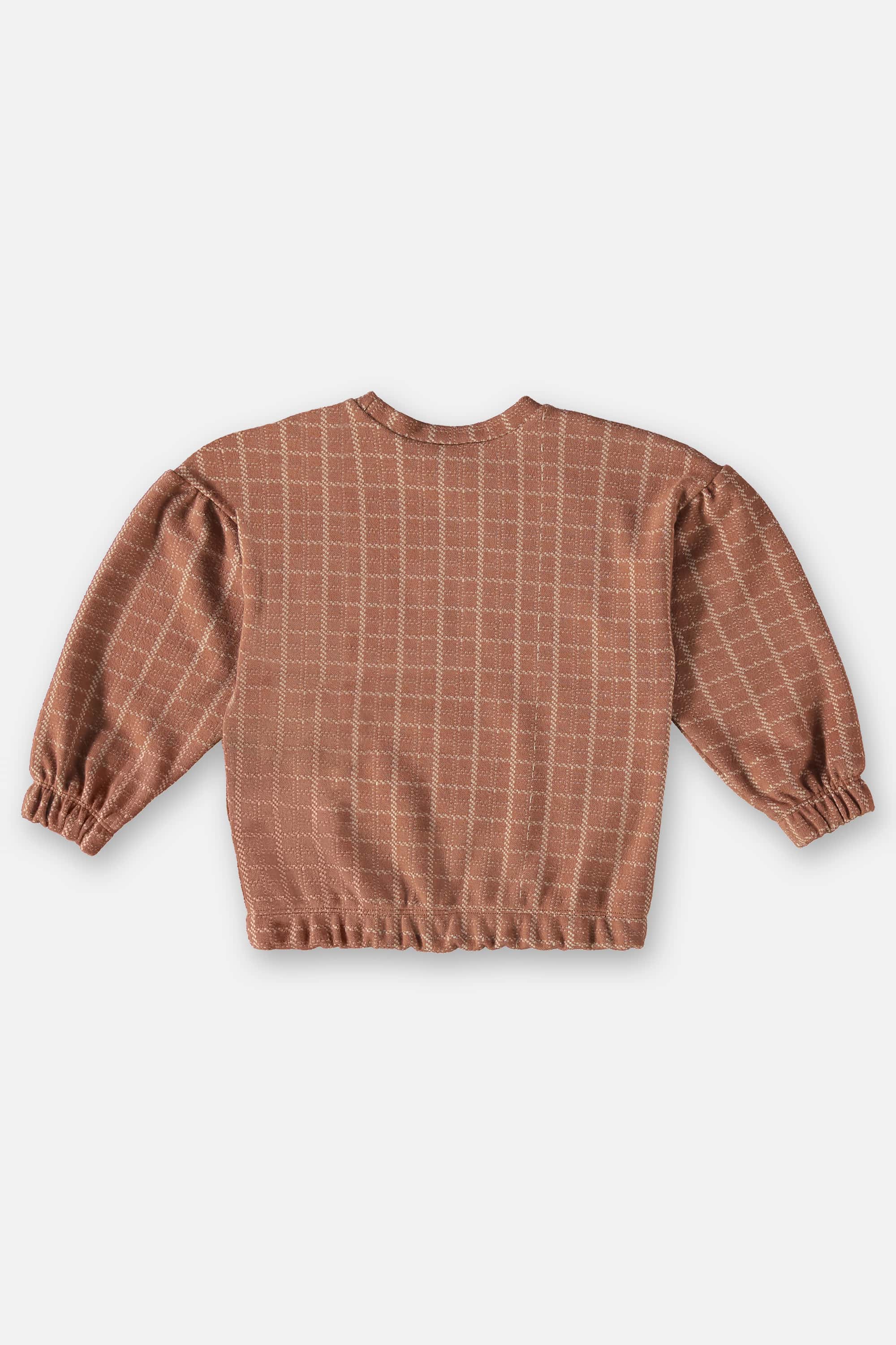 Conjunto Blusão e Calça em Jacquard Xadrez Infantil Menina (Marrom) Up Baby - Imagem 6