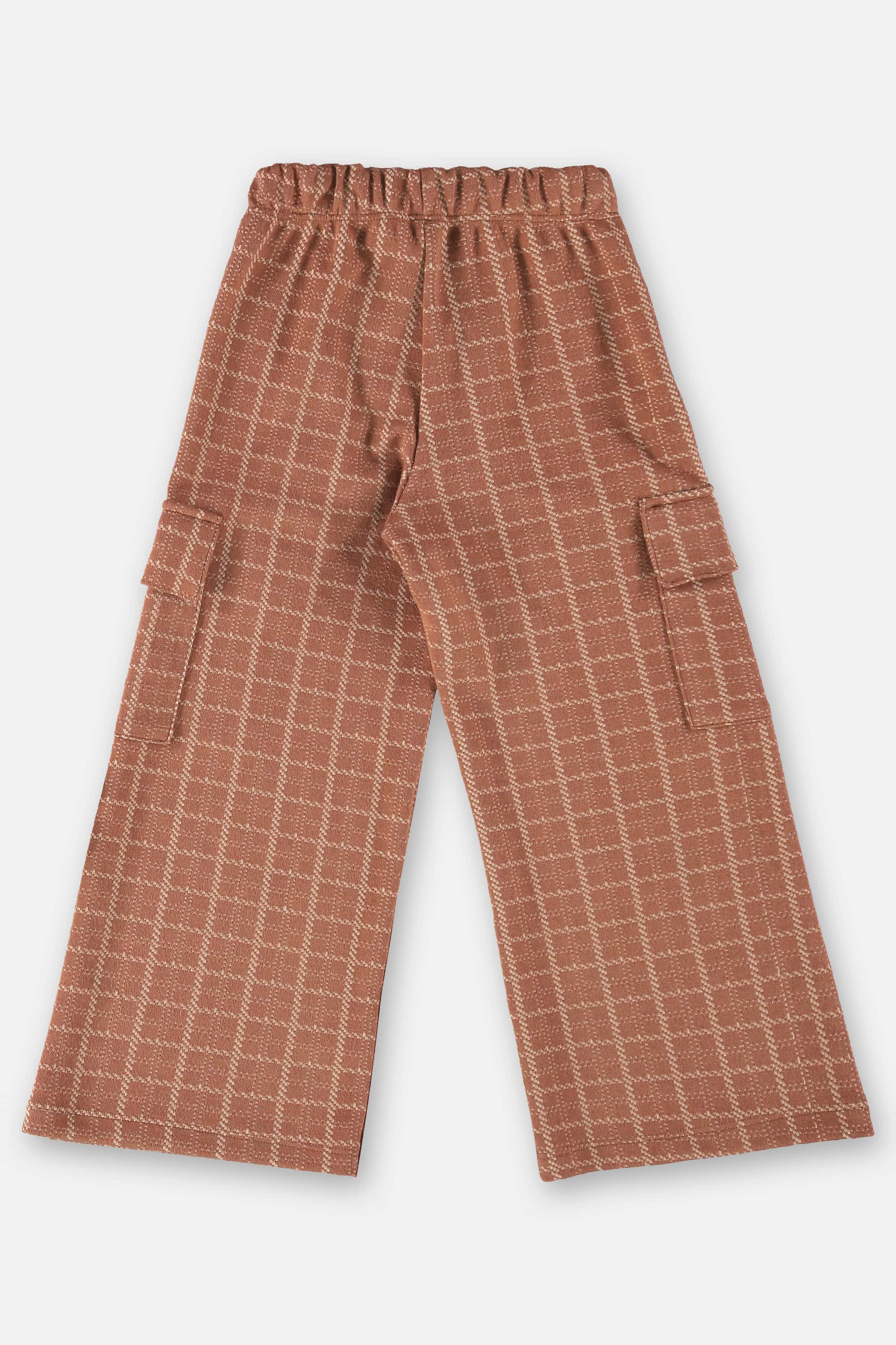 Conjunto Blusão e Calça em Jacquard Xadrez Infantil Menina (Marrom) Up Baby - Imagem 7