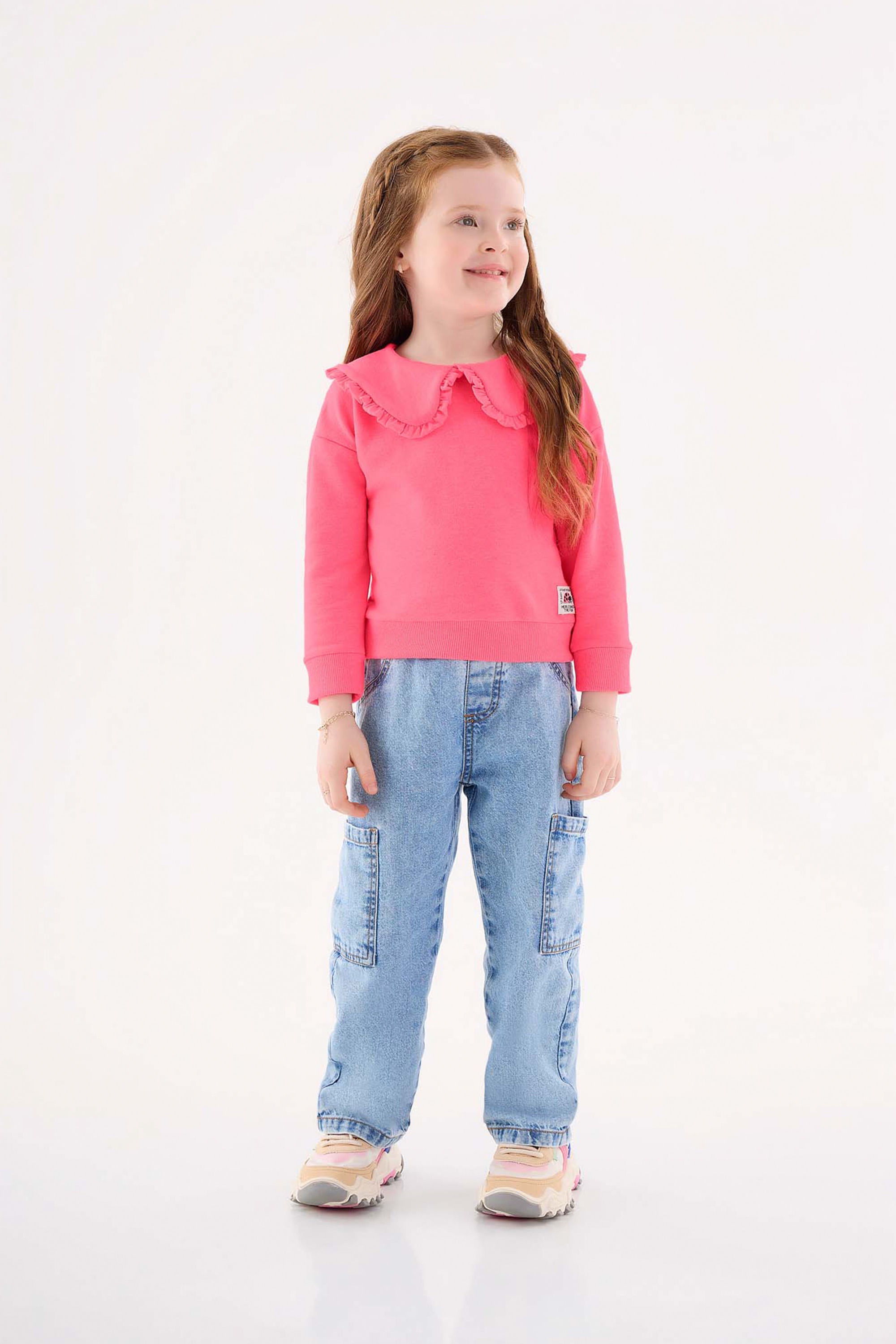 Blusão em Moletom Infantil Menina (Rosa Neon) Up Baby