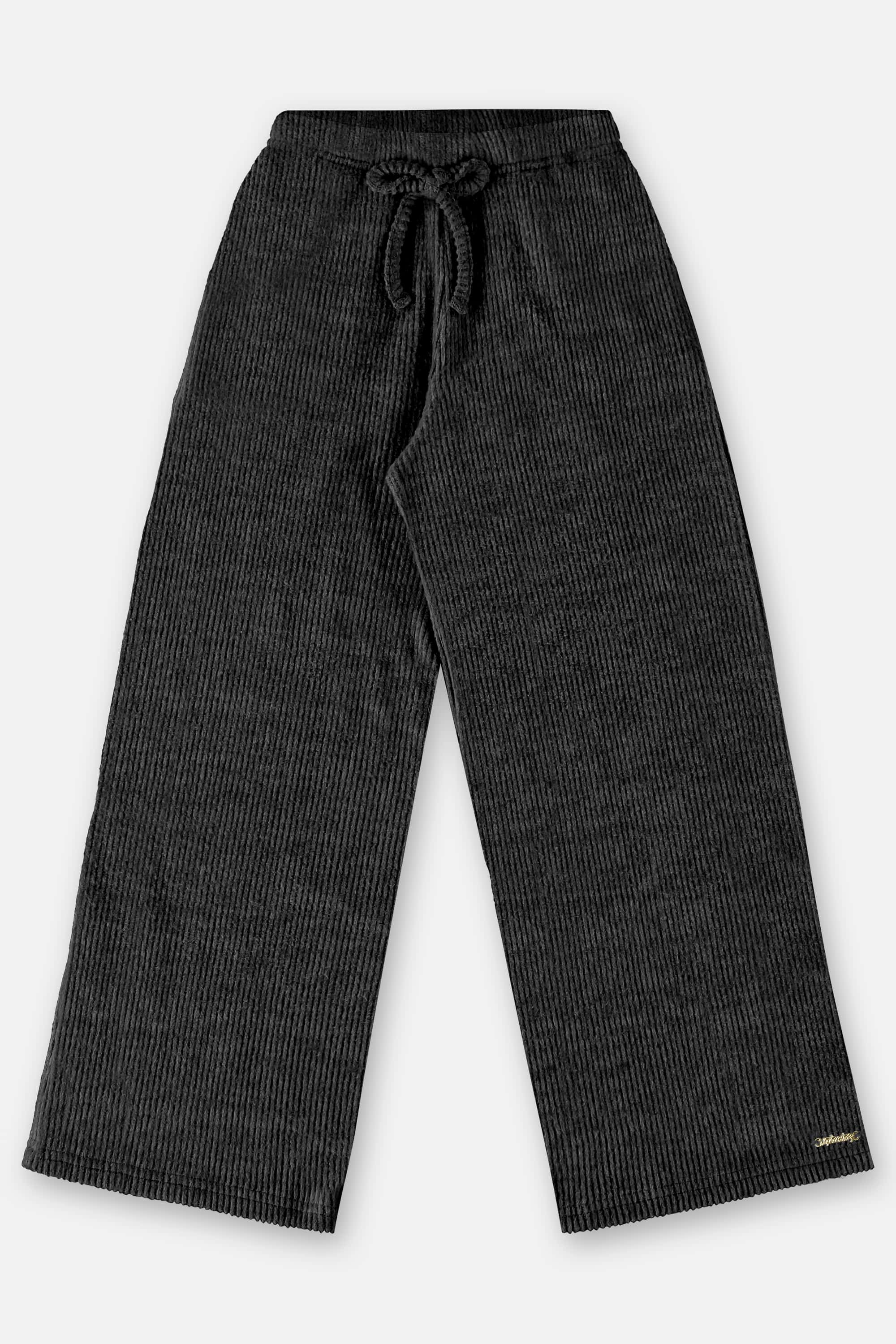 Calça Wide Leg em Malha Canelada Infantil Menina (Preto) Up Baby - Imagem 2