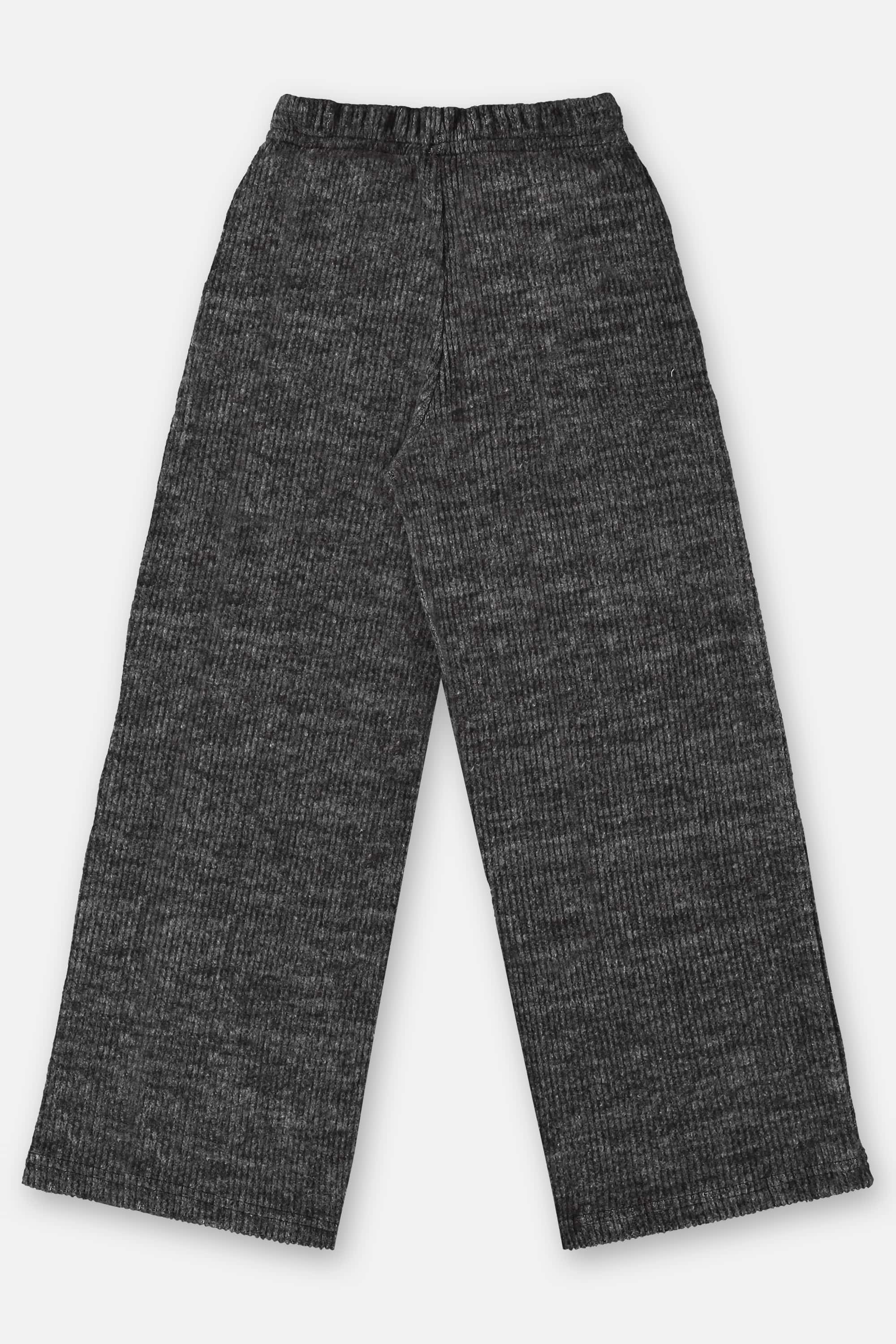 Calça Wide Leg em Malha Canelada Infantil Menina (Preto) Up Baby - Imagem 3