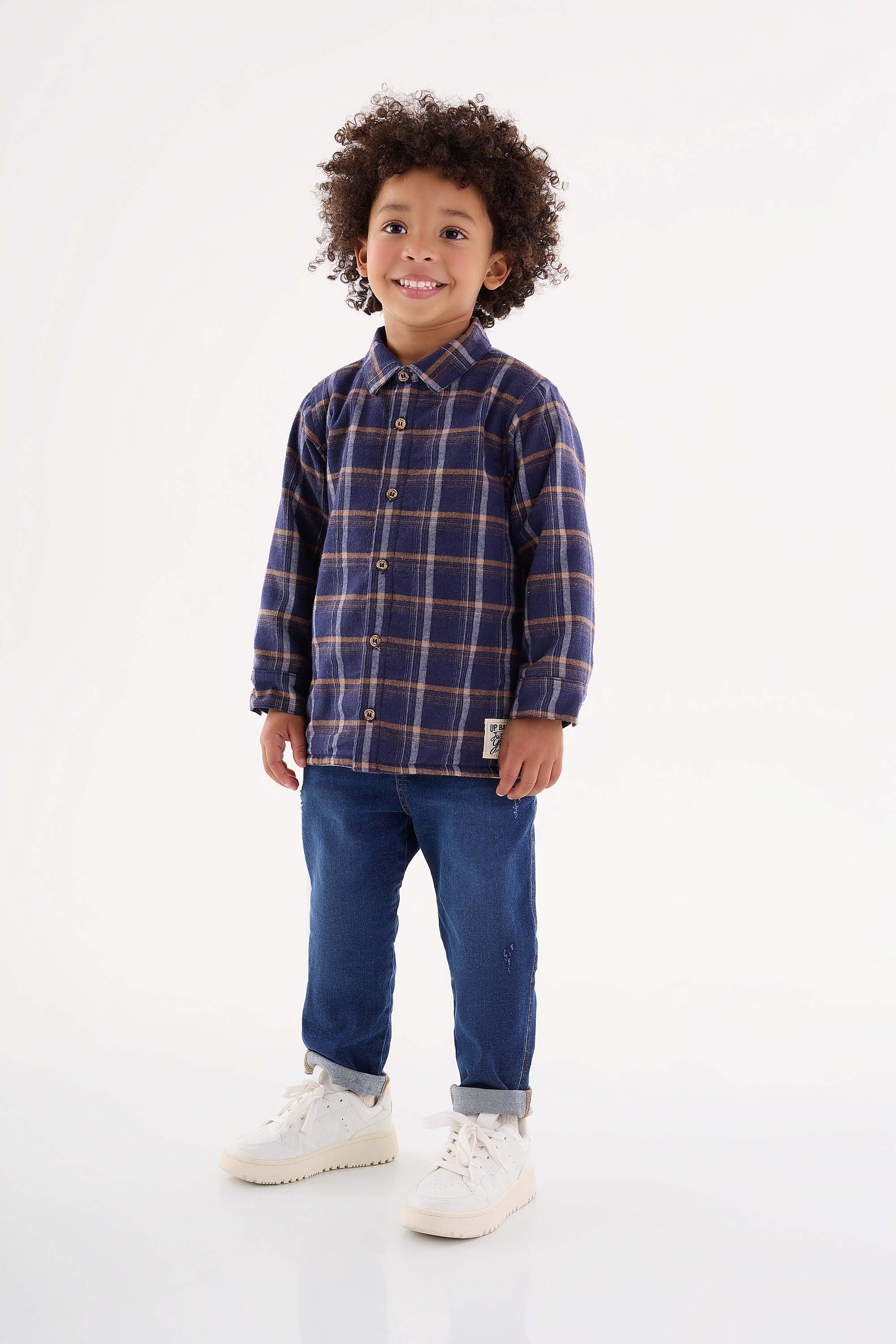 Camisa Xadrez Infantil Menino (Azul) Up Baby