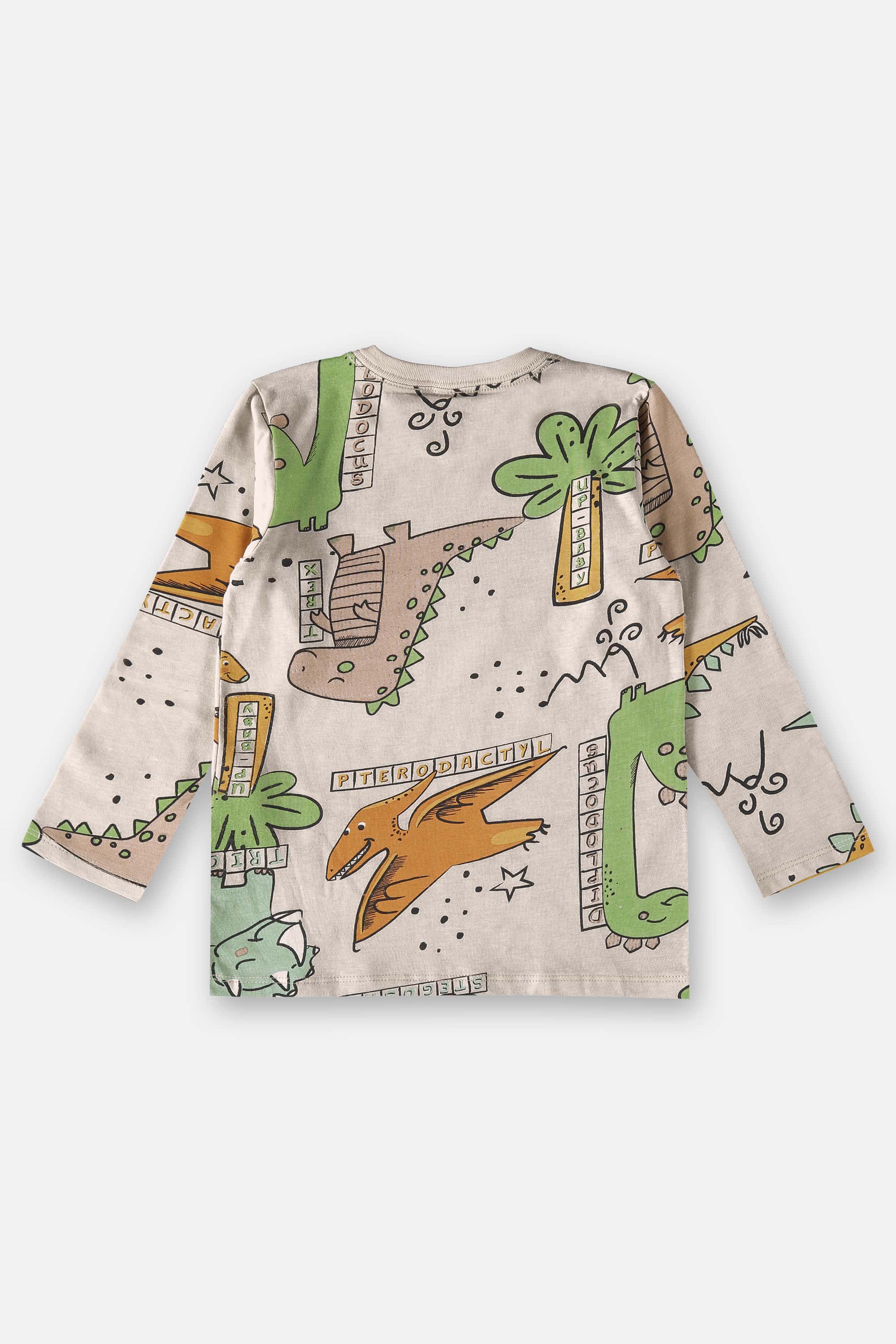 Camiseta em Meia Malha Infantil para Meninos (Bege) Up Baby - Imagem 3