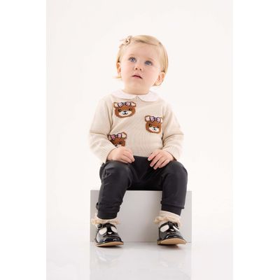Calça Cirrê para Bebê Menina (Preto) Up Baby