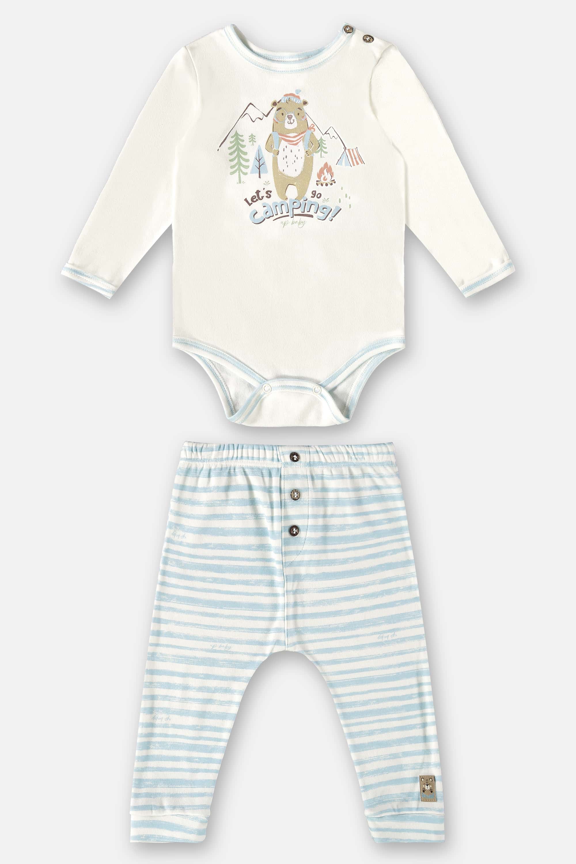 Conjunto Body e Calça Comfy para Bebê Menino (Off White) Up Baby - Imagem 2