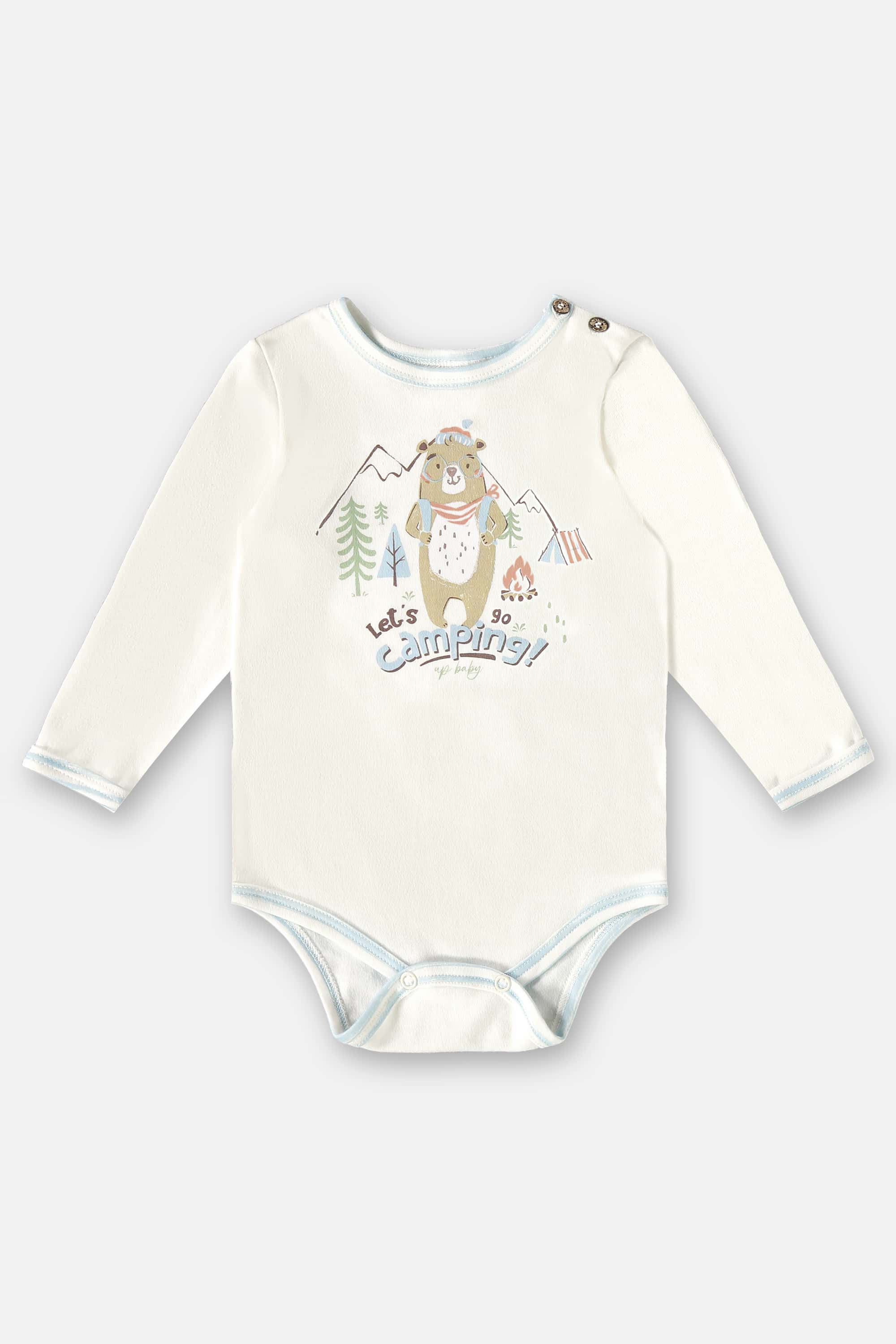 Conjunto Body e Calça Comfy para Bebê Menino (Off White) Up Baby - Imagem 3
