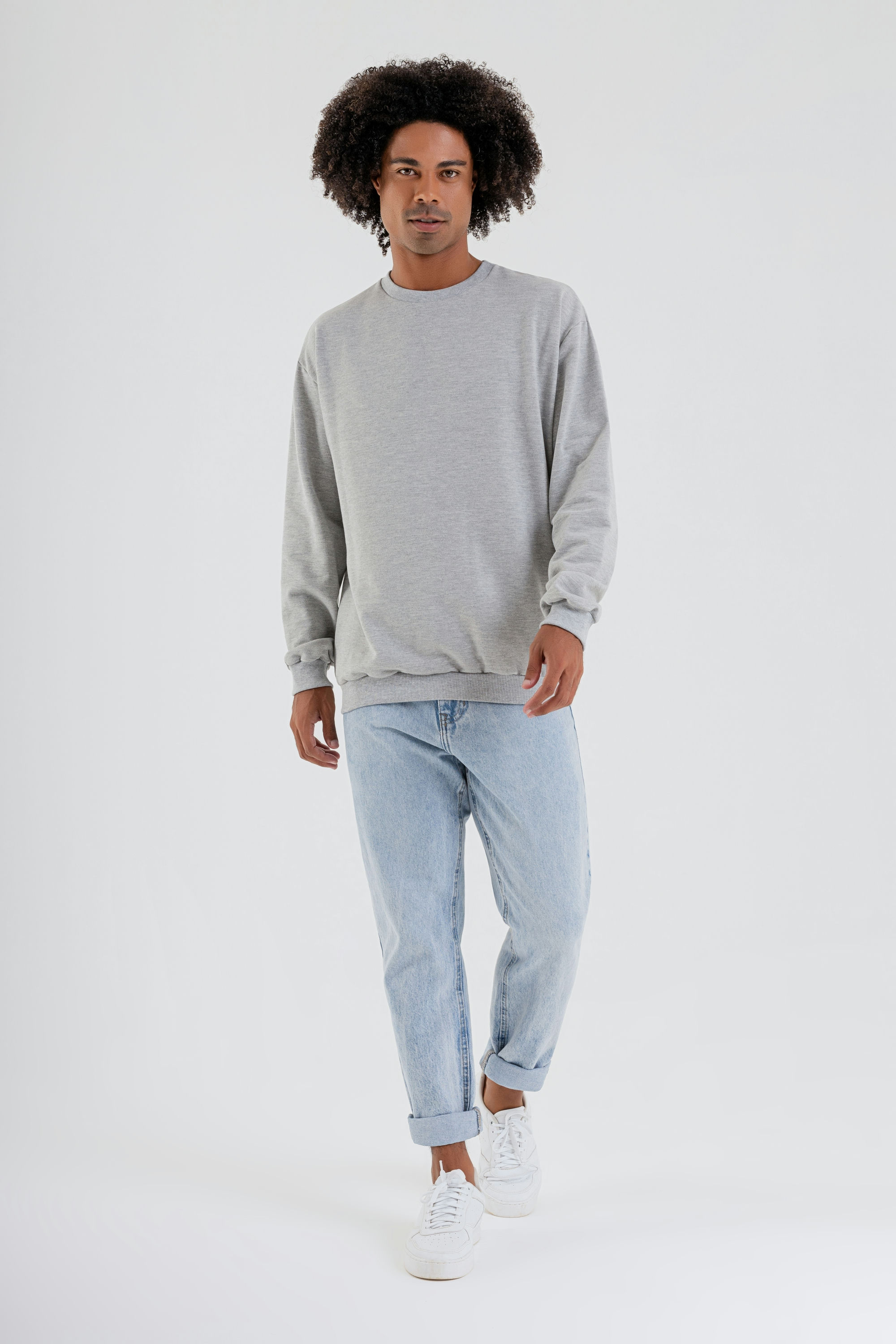 Blusão Básico Masculino em Moletom (Cinza) Just Basic - Imagem 2
