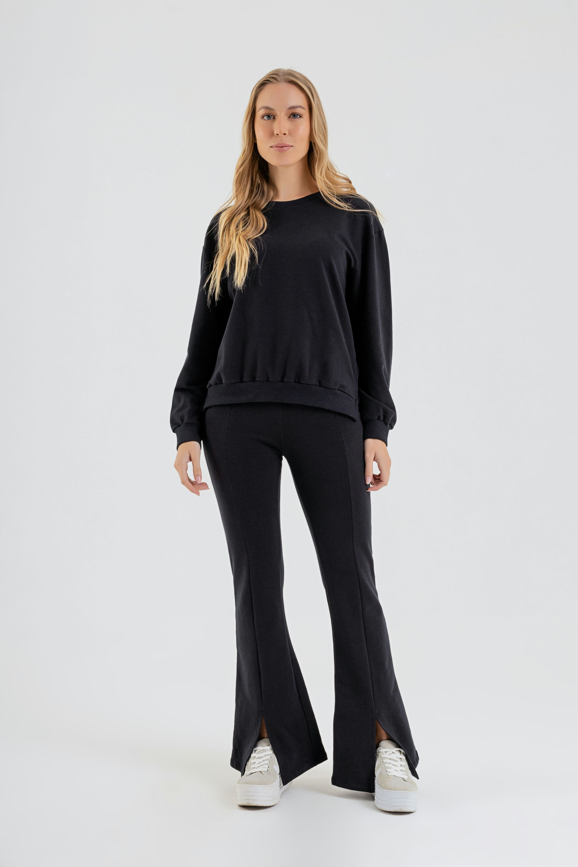 Blusão Básico Feminino em Molecotton (Preto) Just Basic - Imagem 2