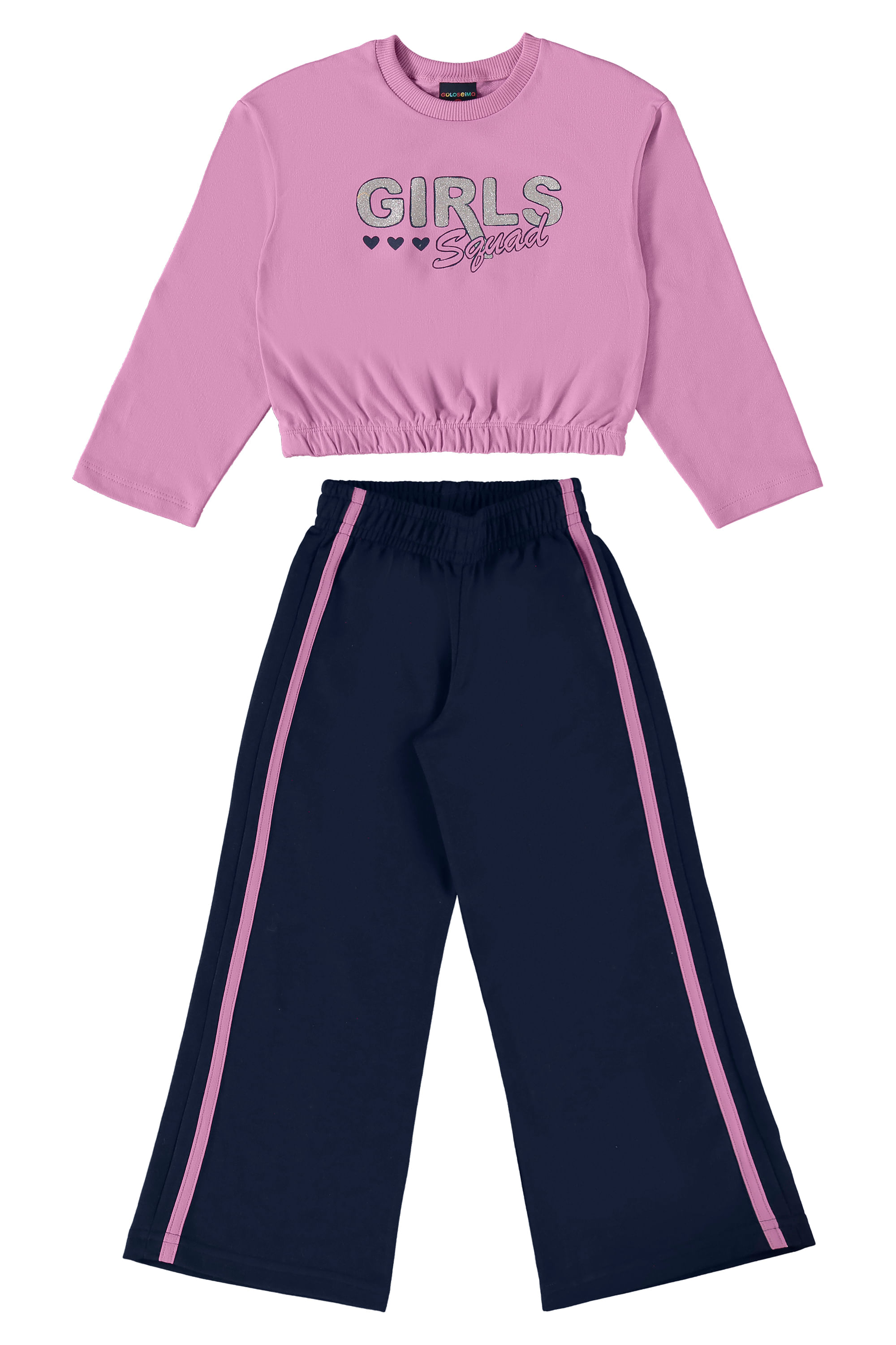 Conjunto Blusão Cropped e Calça Infantil Menina (Roxo) Guloseima - Imagem 2