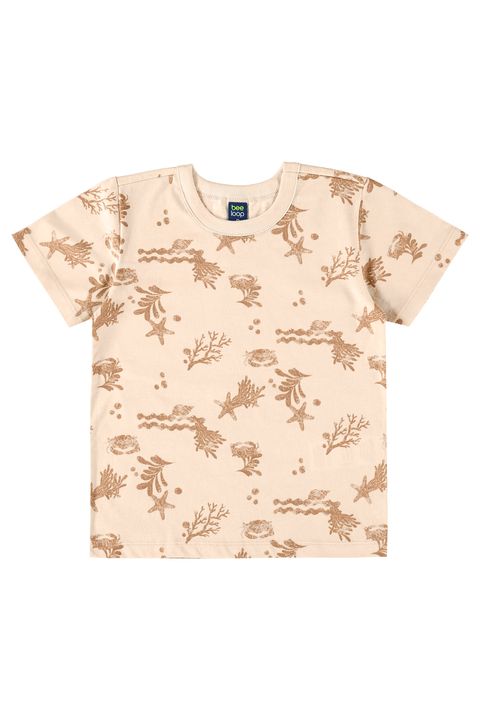 Camiseta em Meia Malha para Menino (Bege) Bee Loop