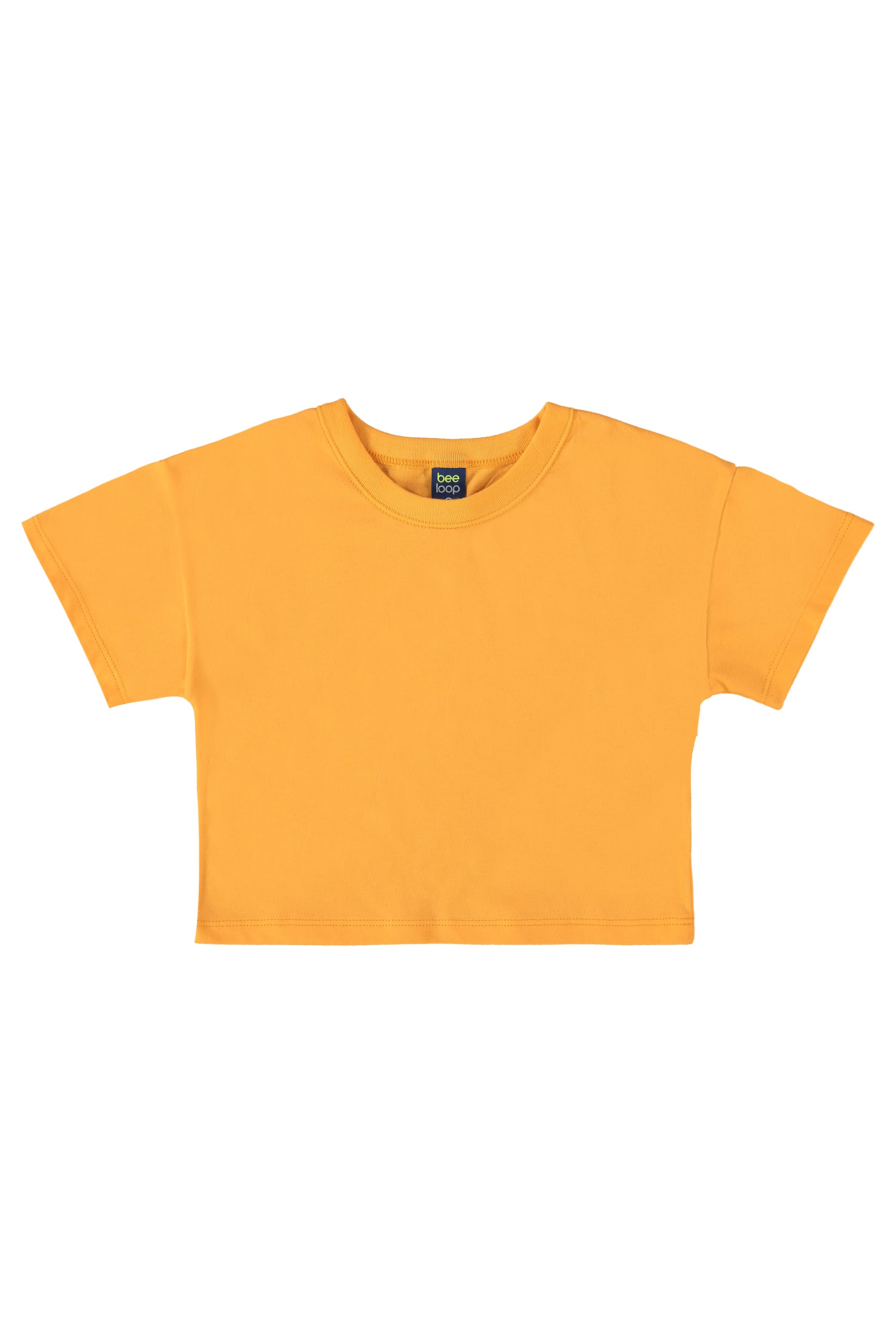 Camiseta Básica Infantil em Meia Malha para Menina (Amarelo) Bee Loop