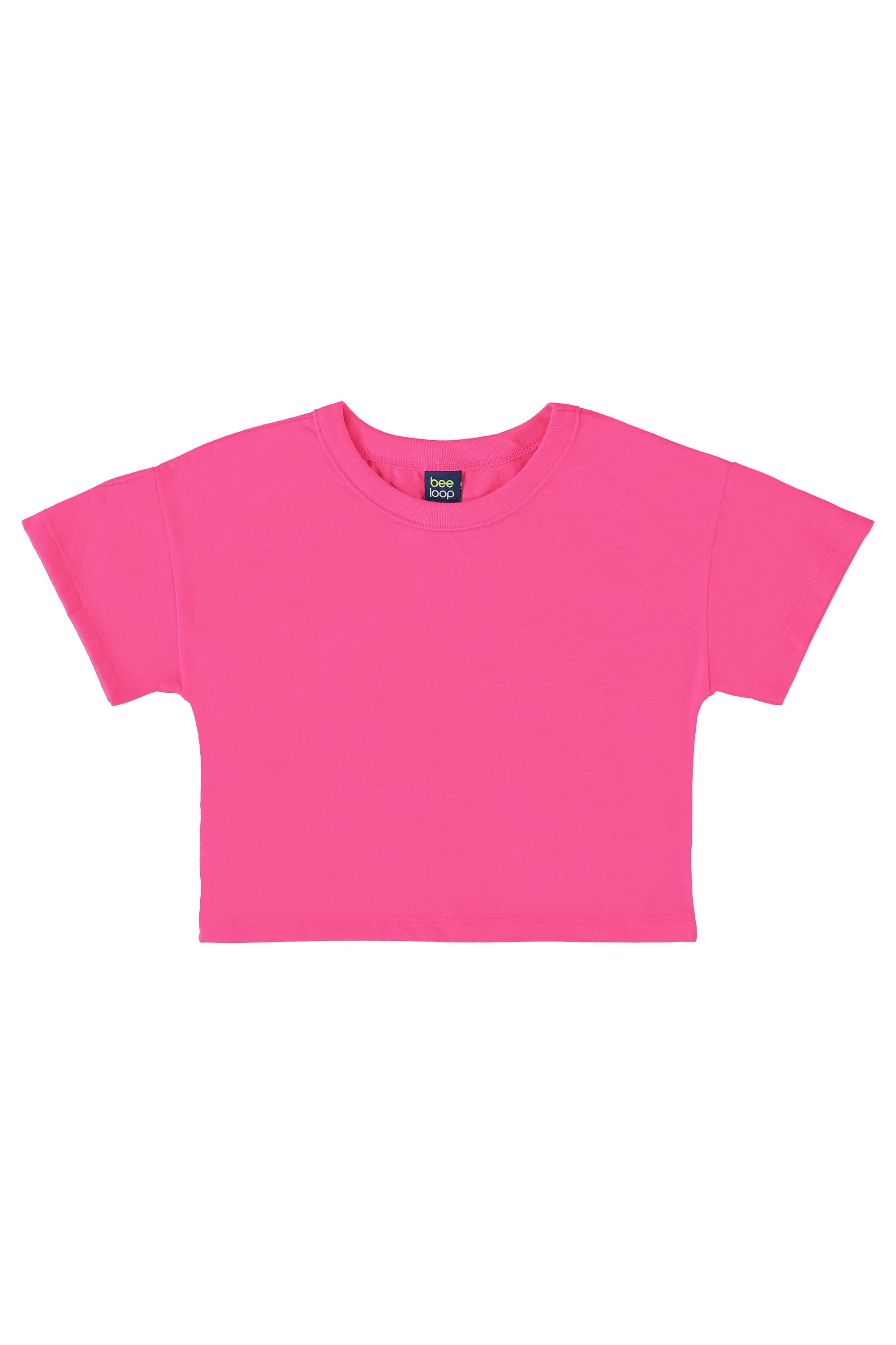 Camiseta Básica Infantil em Meia Malha para Menina (Rosa) Bee Loop
