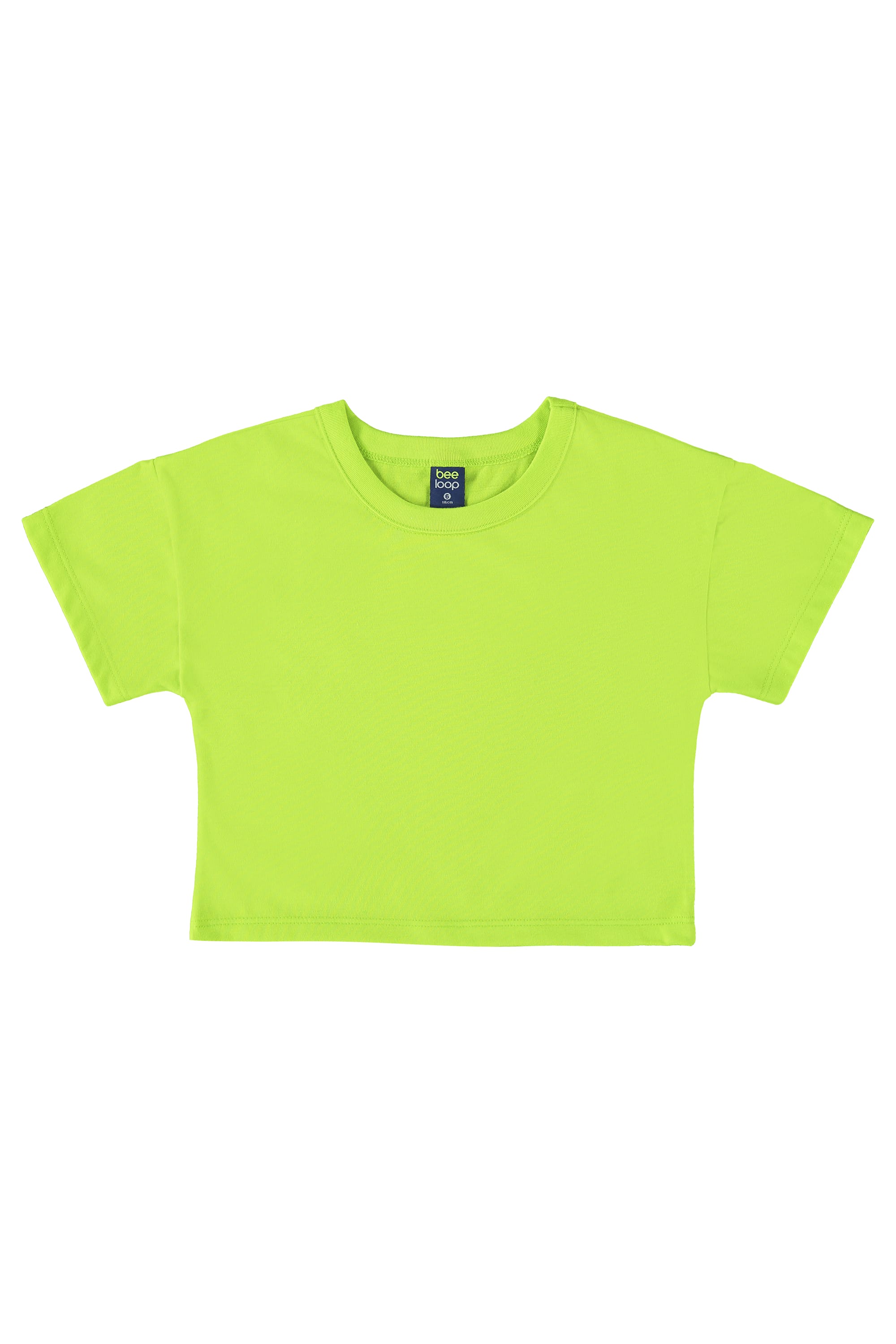 Camiseta Básica Infantil em Meia Malha para Menina (Verde) Bee Loop
