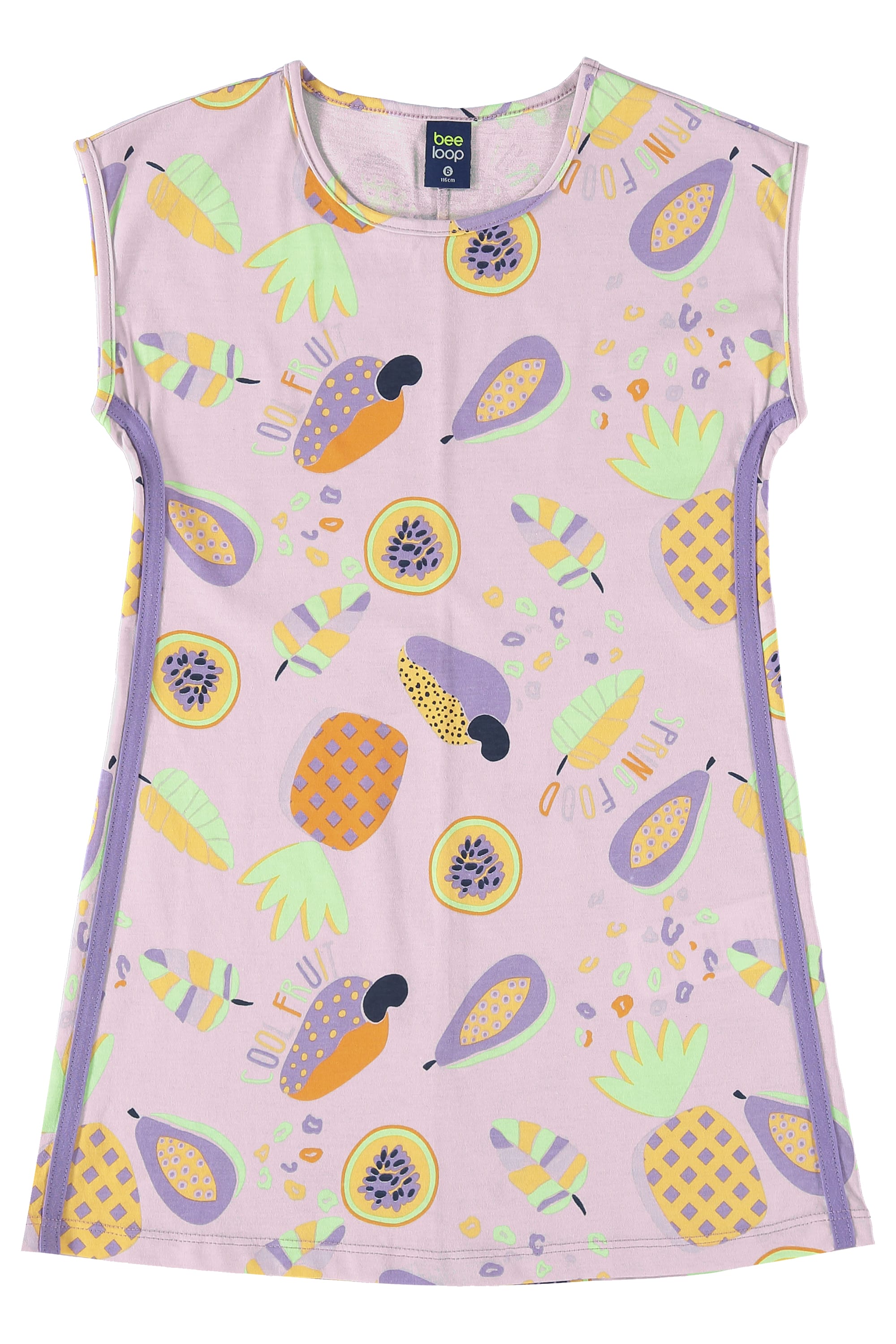 Vestido Infantil em Meia Malha (Roxo) Bee Loop