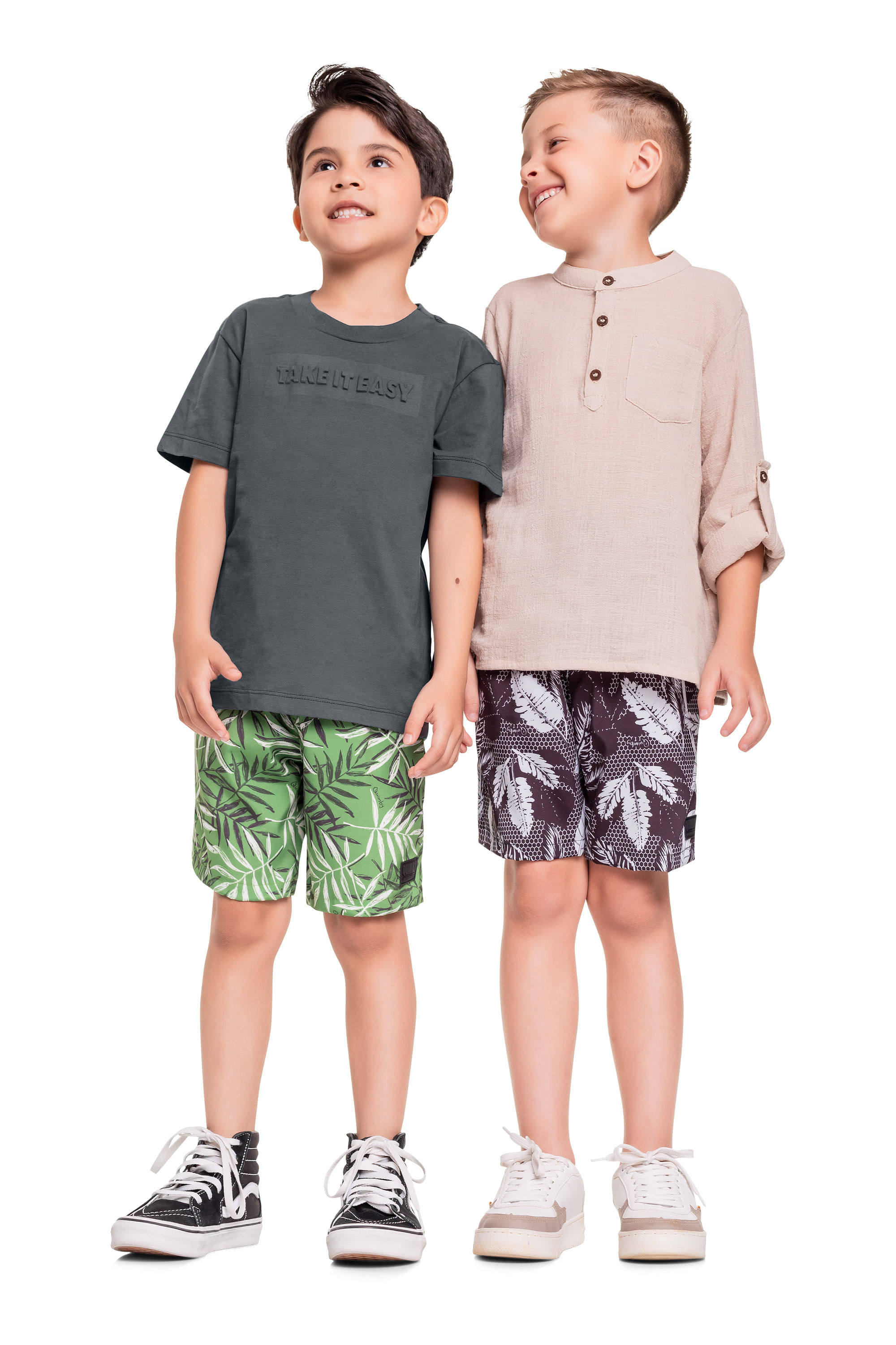 Bermuda Infantil em Microfibra para Menino (Preto) Quimby - Imagem 2