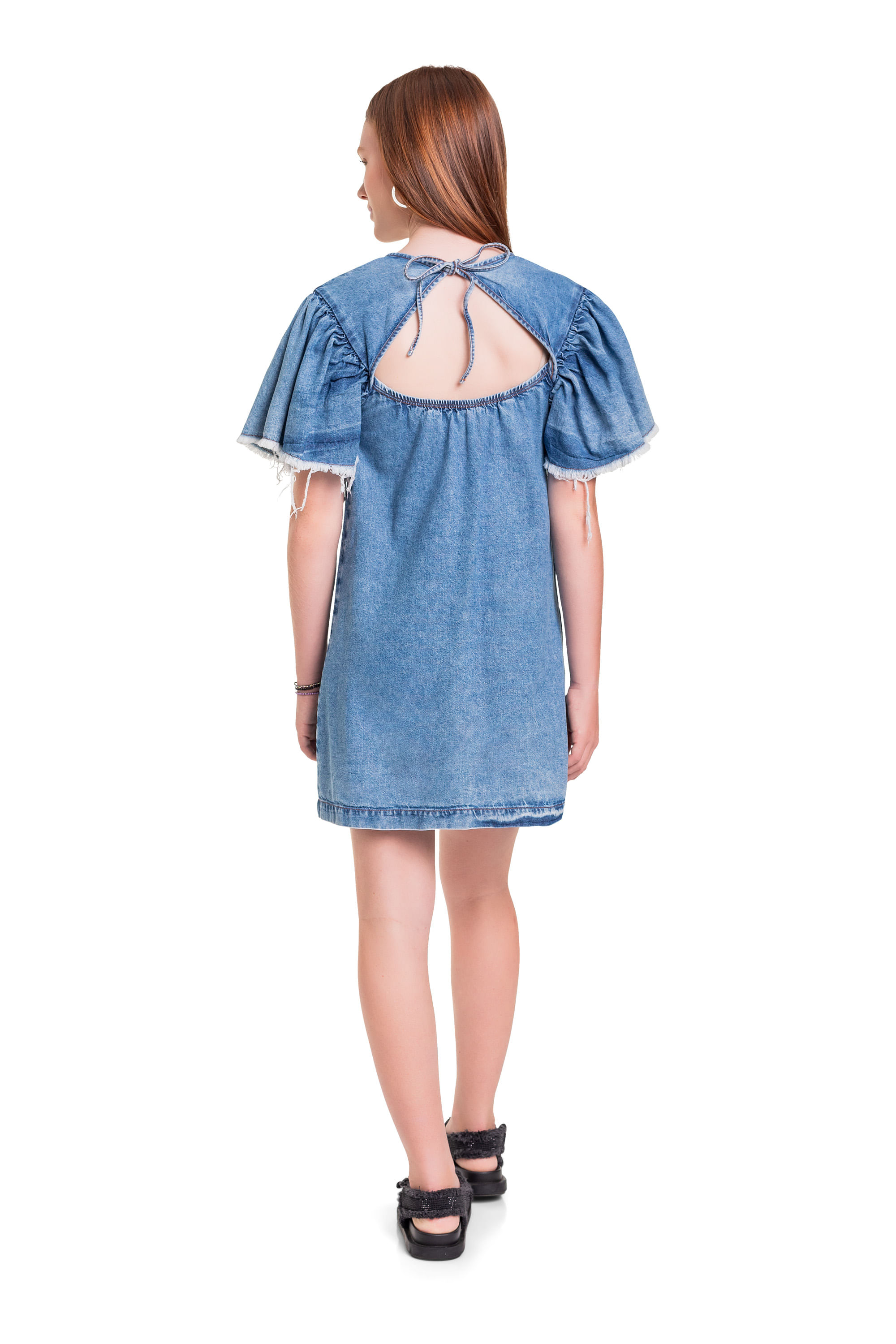 Vestido Jeans Juvenil (Azul) Gloss - Imagem 3