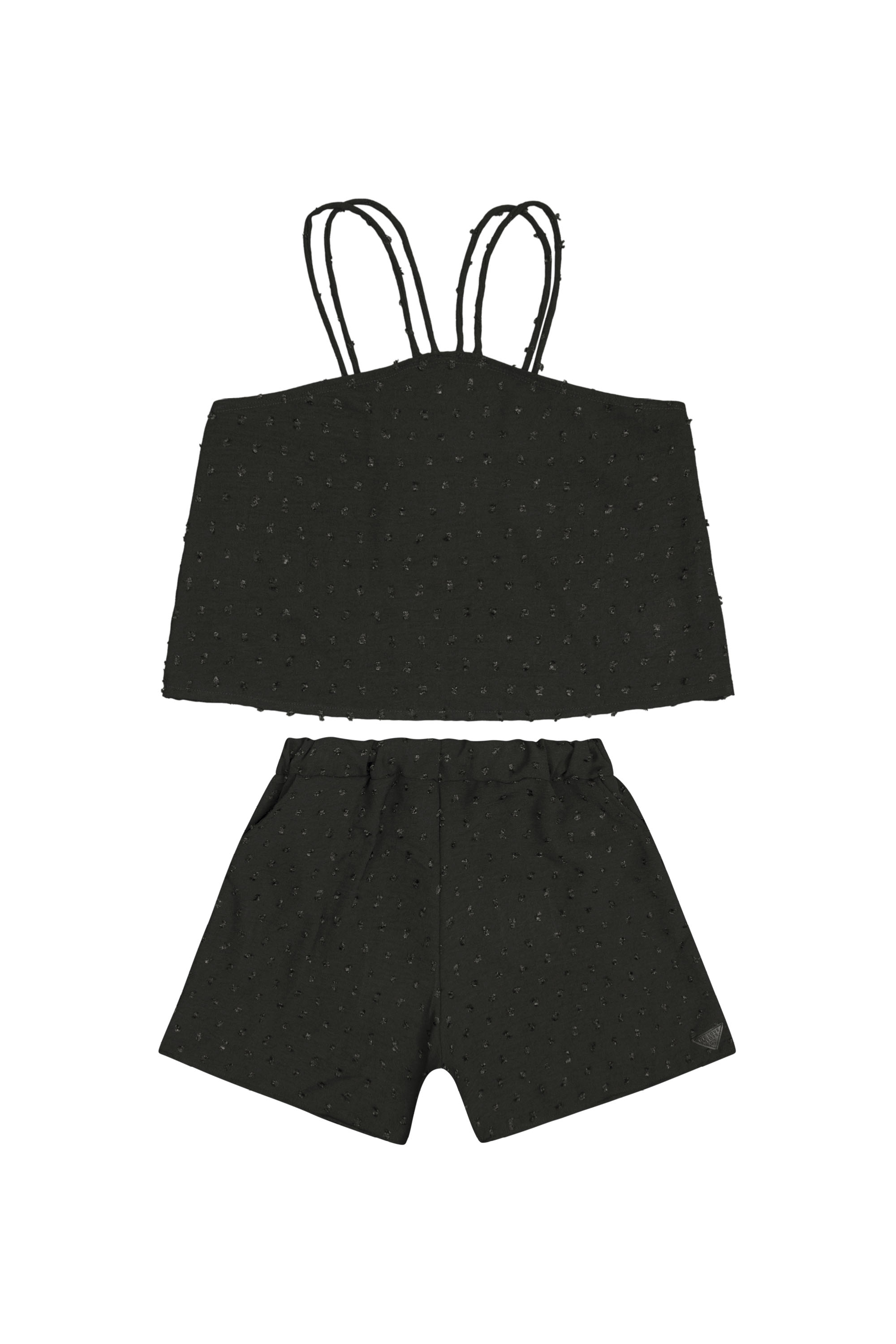 Conjunto Top Cropped de Alcinha e Short Juvenil (Preto) Gloss - Imagem 2