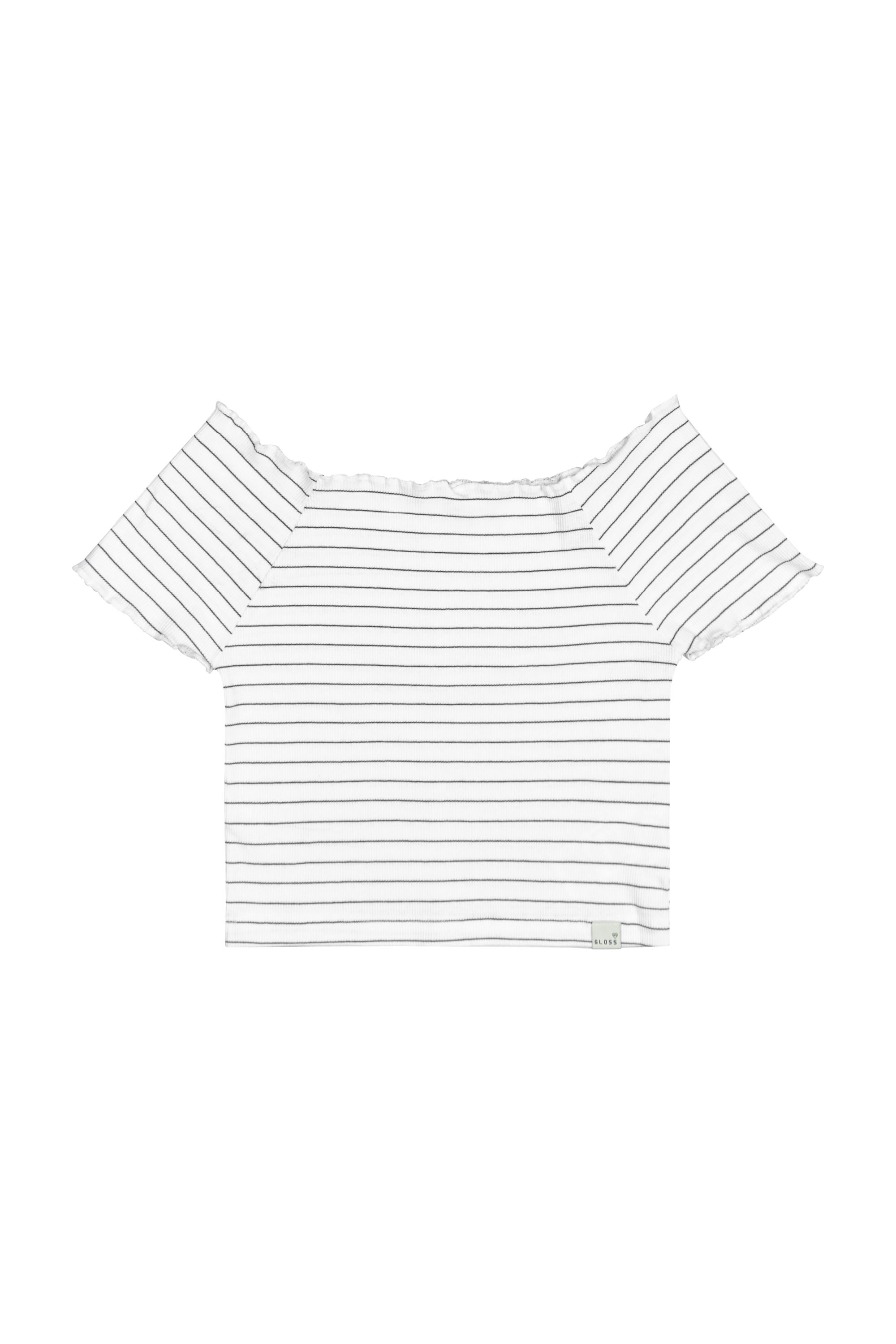 Top Cropped Listrado em Ribana Juvenil (Off White) Gloss - Imagem 2