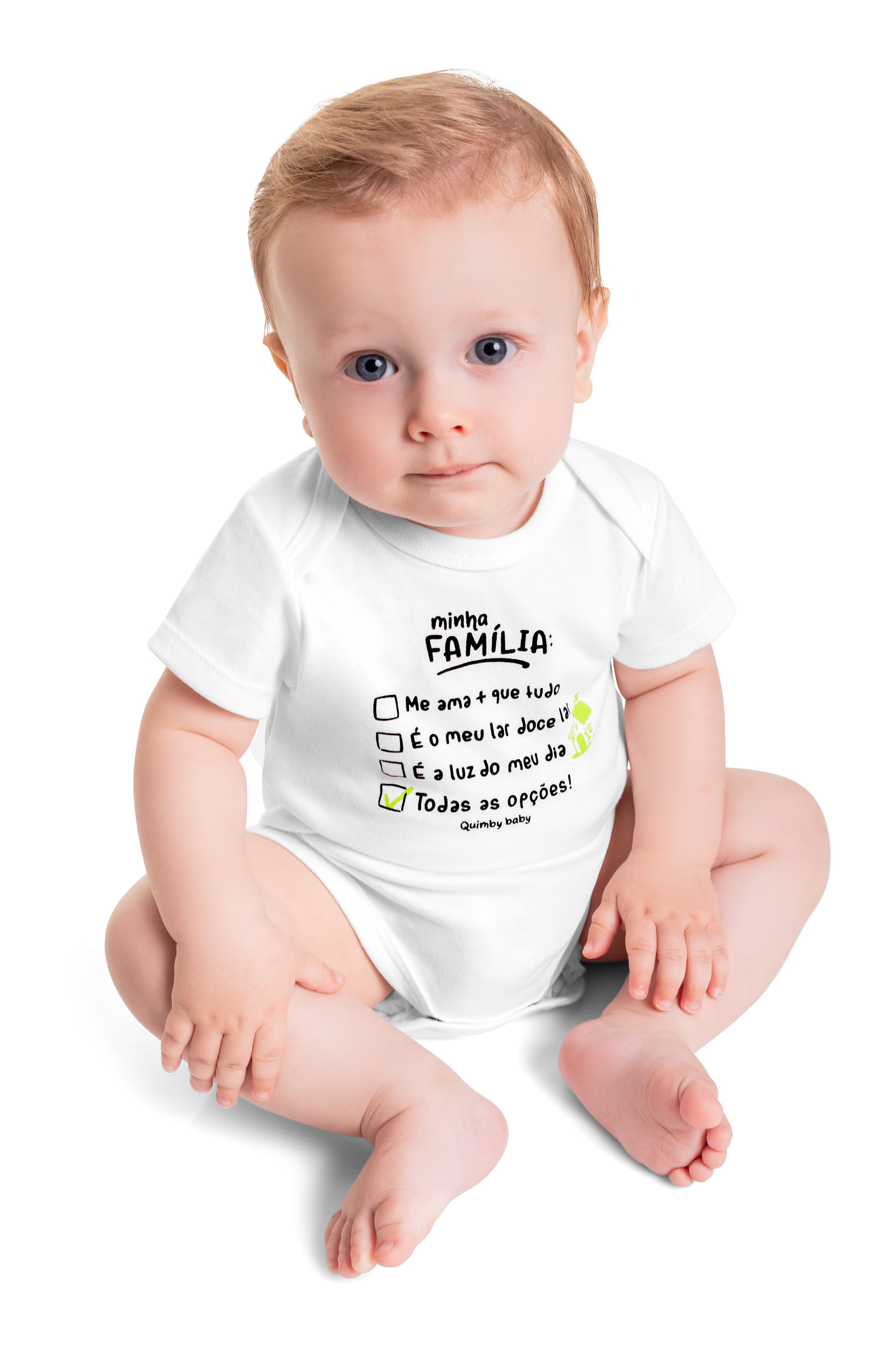 Body Unissex em Suedine para Bebê (Branco) Quimby - Imagem 2