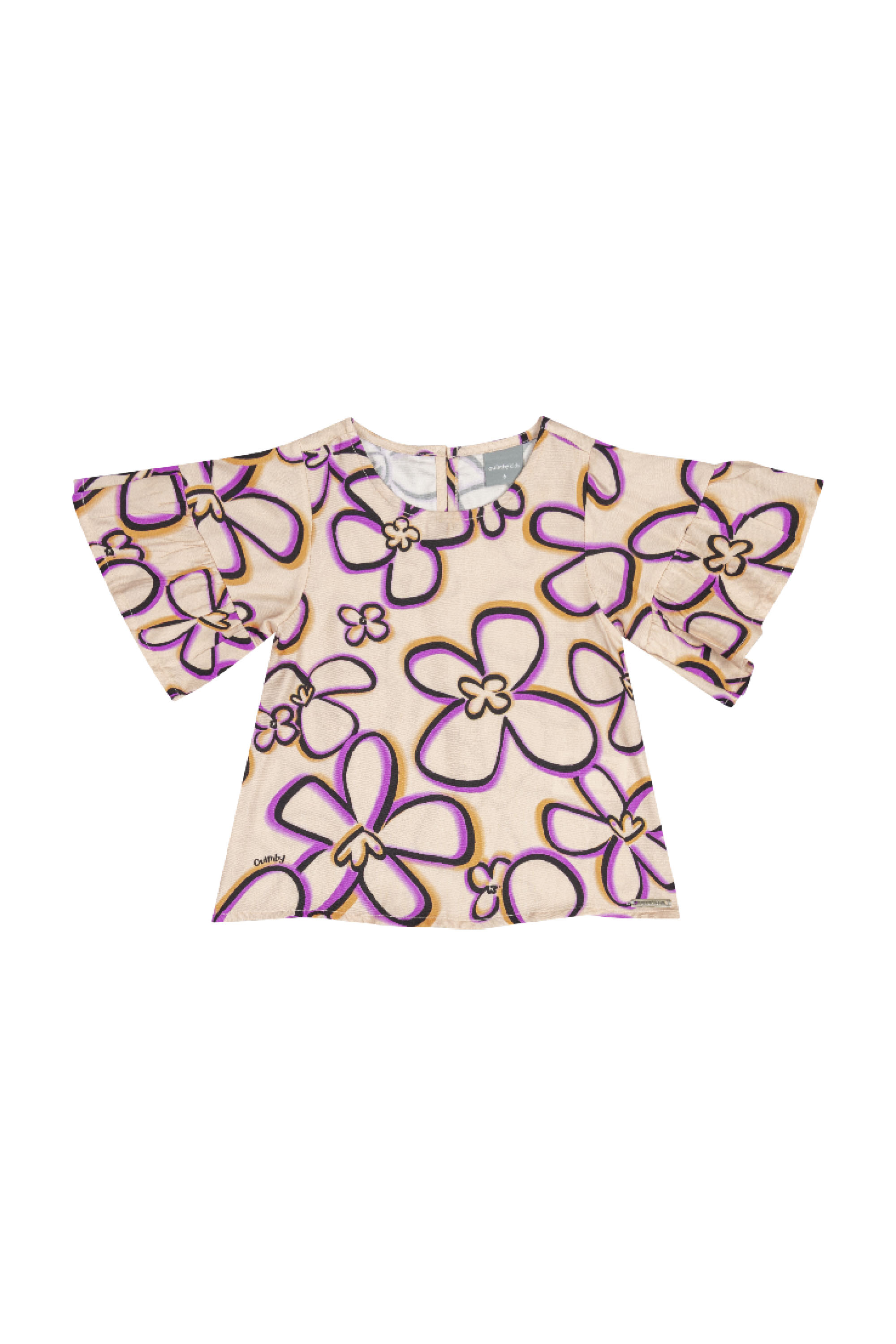 Conjunto Infantil com Bata e Short em Viscose para Menina (Laranja) Quimby - Imagem 3