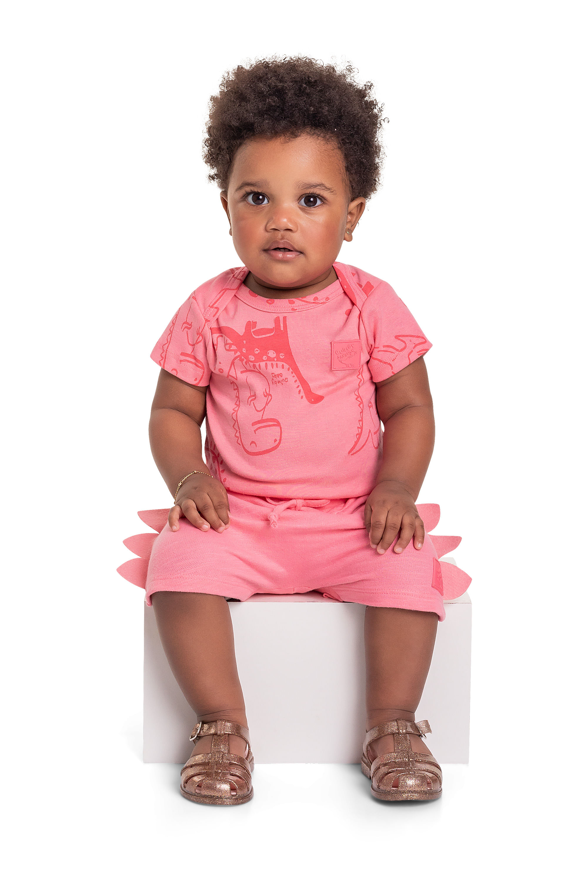 Body Unissex em Ribana para Bebê (Rosa) Quimby