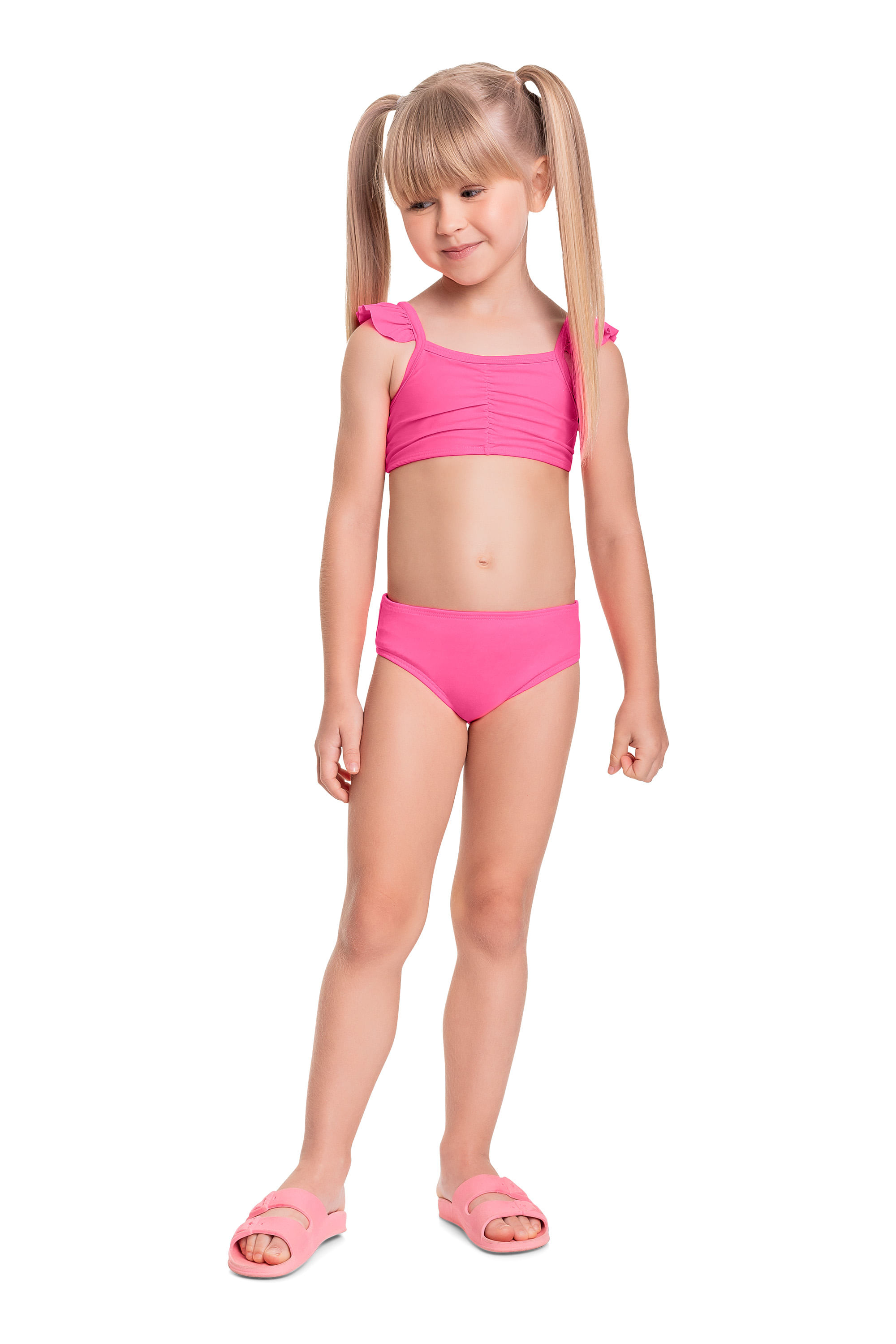 Biquíni Infantil FPS +50 com Forro (Rosa) Quimby