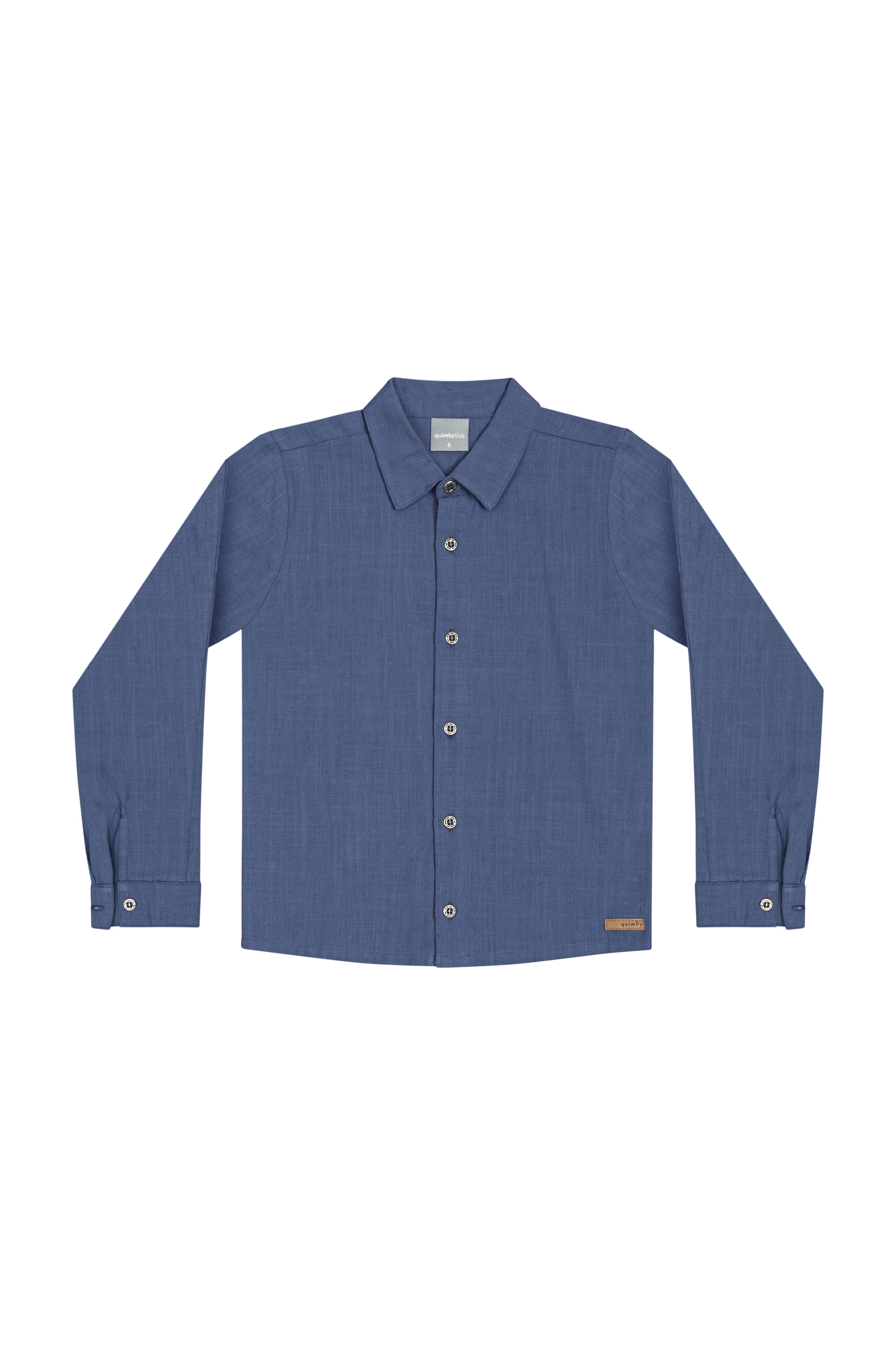 Camisa Infantil de Algodão para Menino (Azul) Quimby - Imagem 2