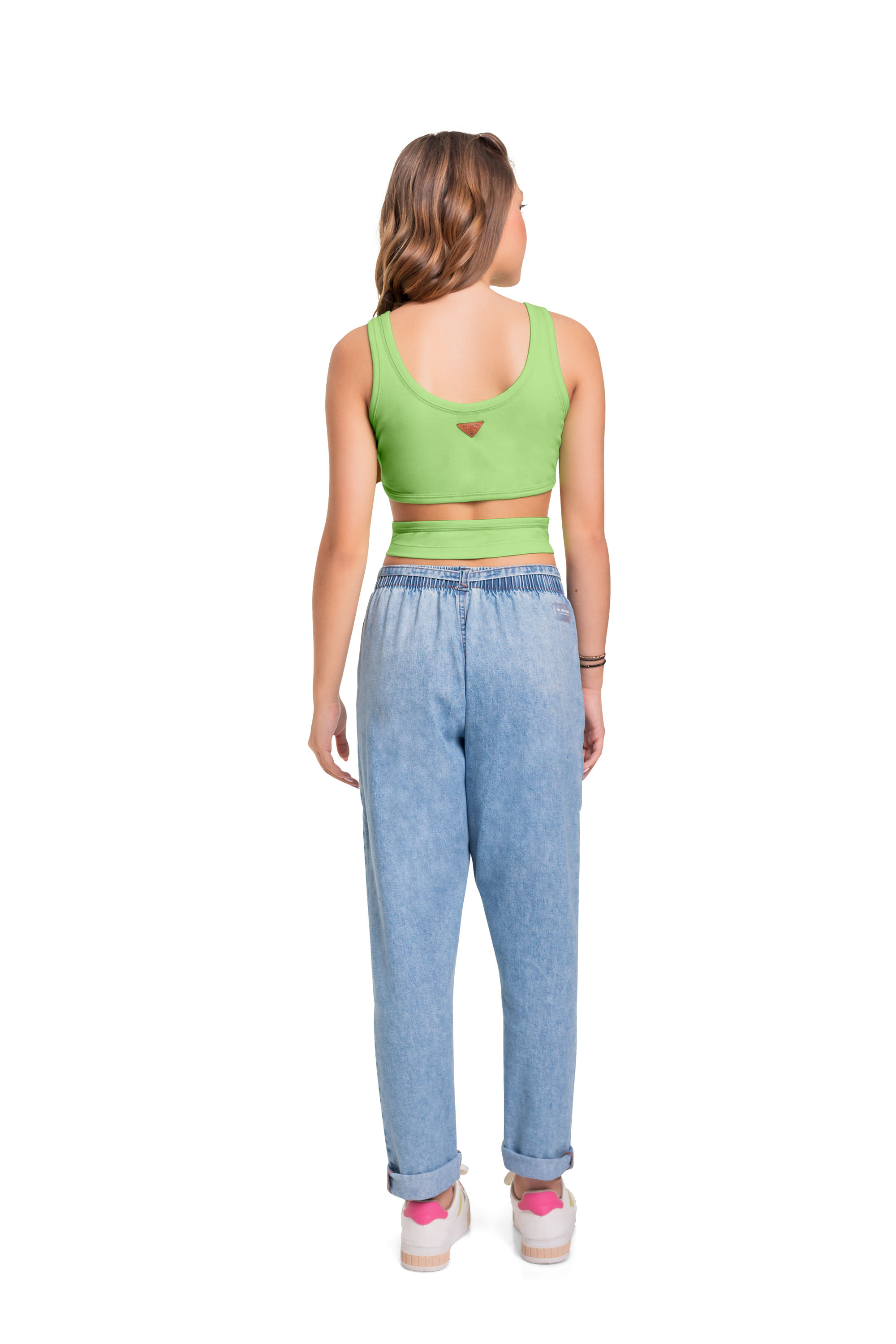 Regata Cropped em Cotton Juvenil (Verde) Gloss - Imagem 3