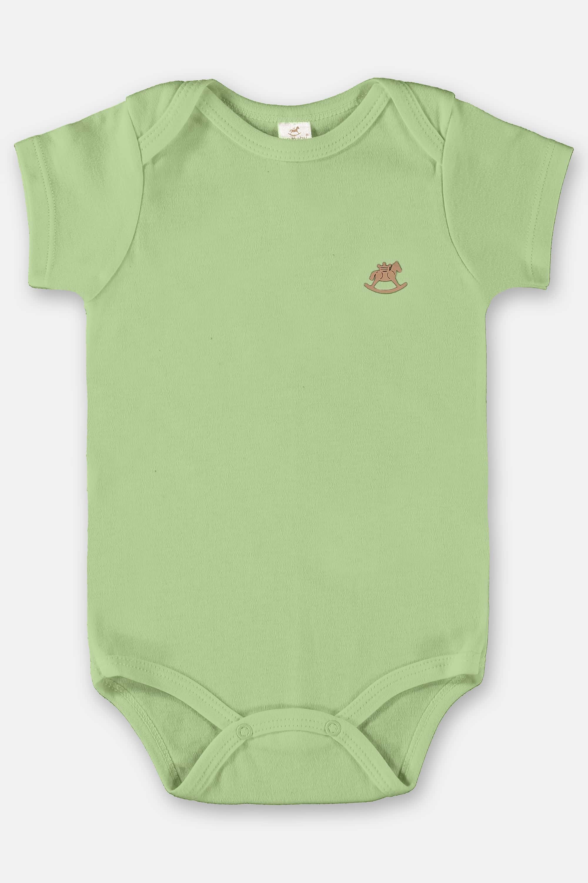 Body Manga Curta em Suedine Unissex para Bebê (Verde) Up Baby - Imagem 2