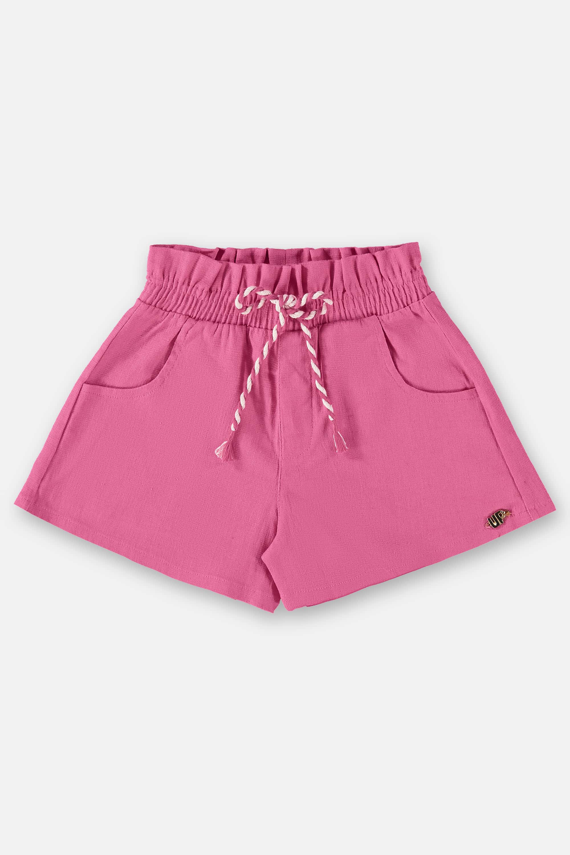 Short Infantil para Menina em Linho (Rosa Pink) Up Baby - Imagem 2