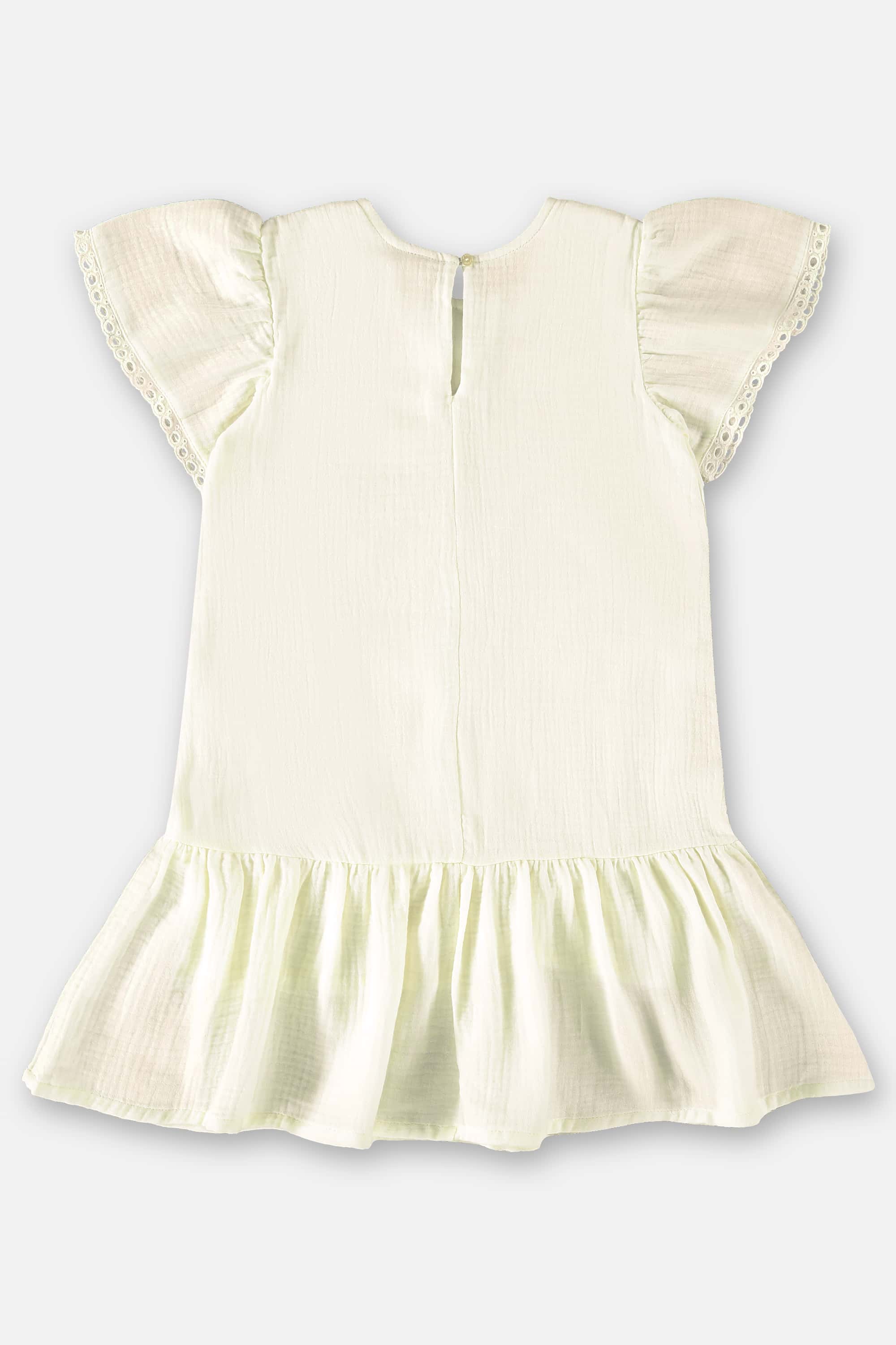Vestido Infantil de Manga Curta em Laise (Bege) Up Baby - Imagem 3
